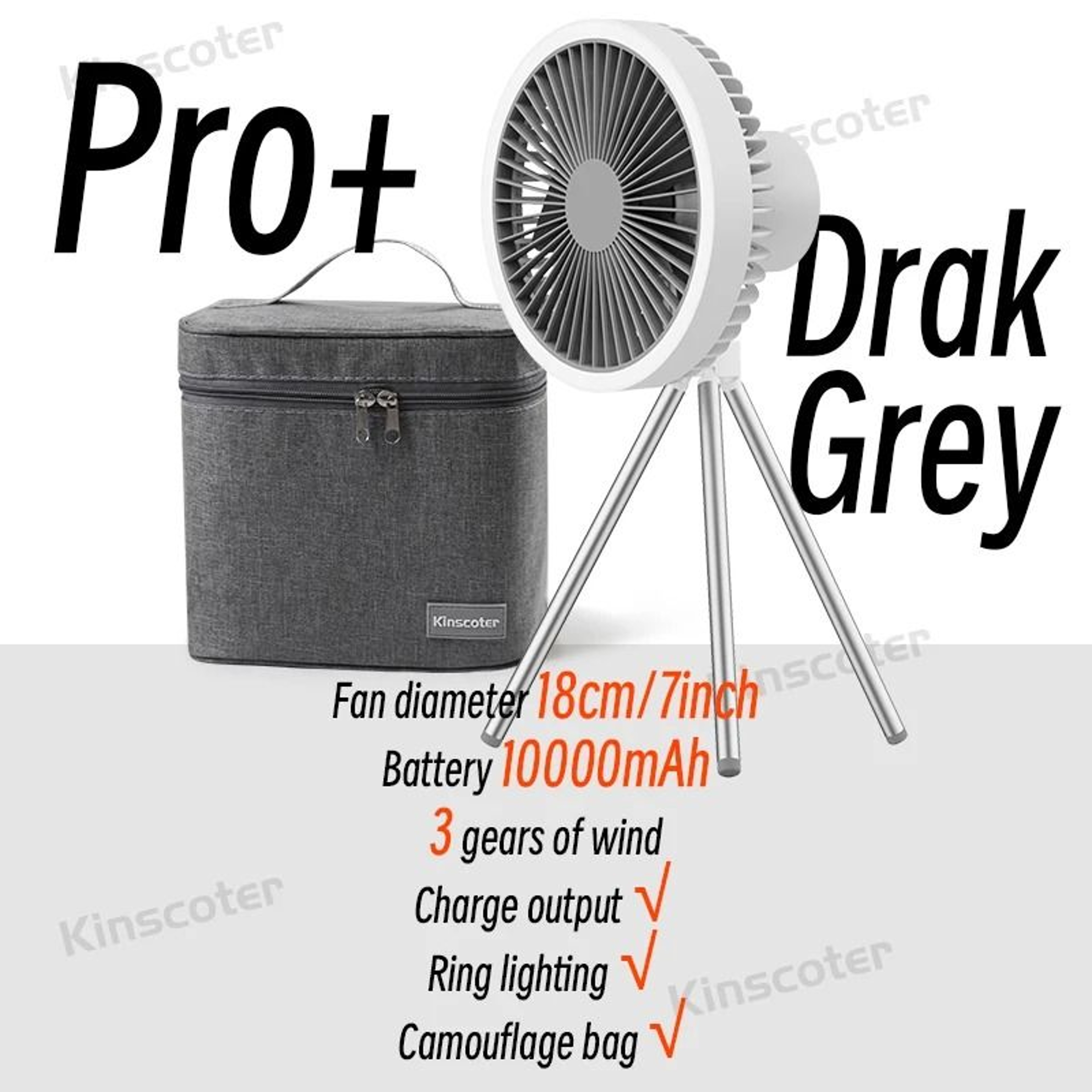 Rechargeable Camping Fan With LED Light And Power Bank Function 14