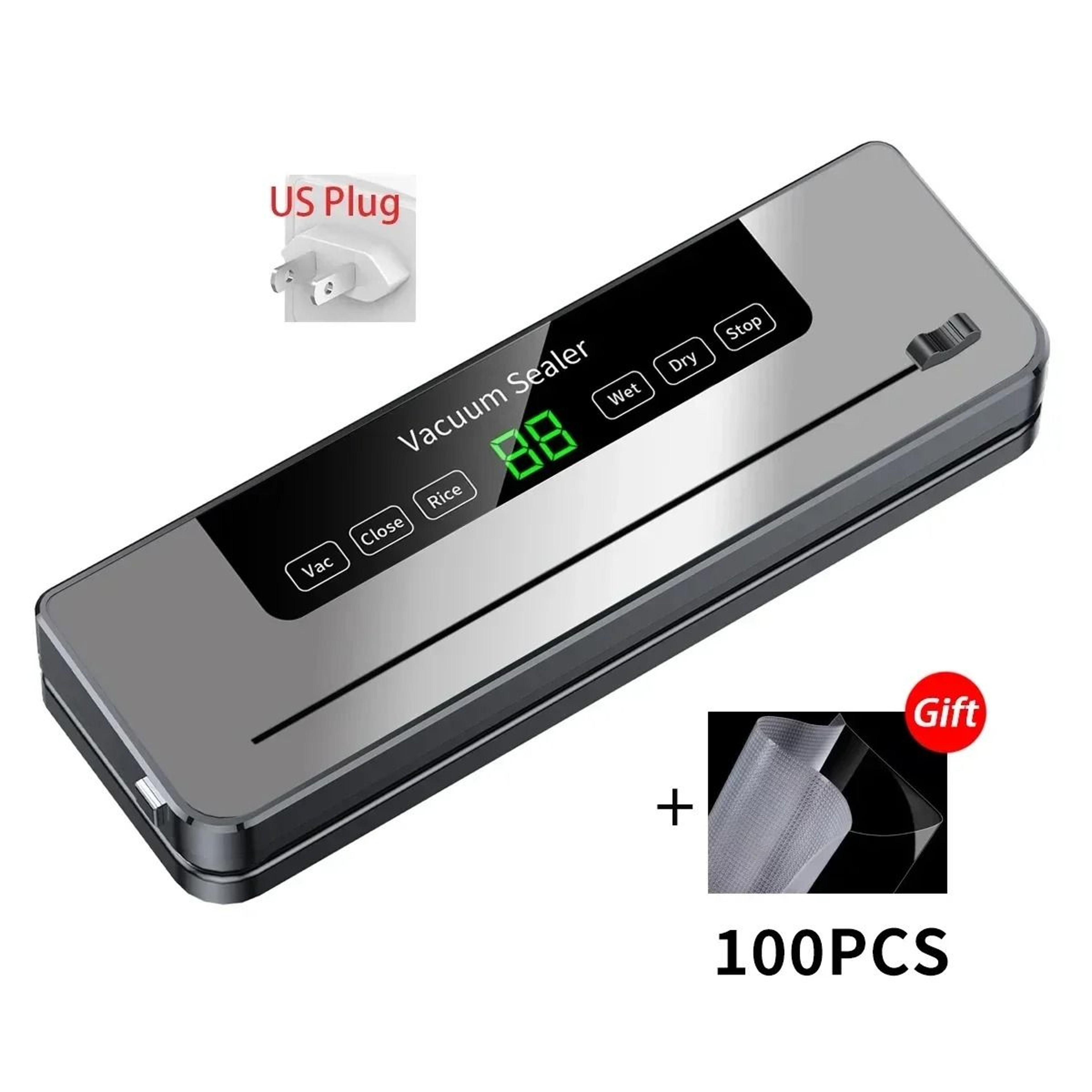 Electric Vacuum Sealer With Built In Cutter And Touch Controls 14