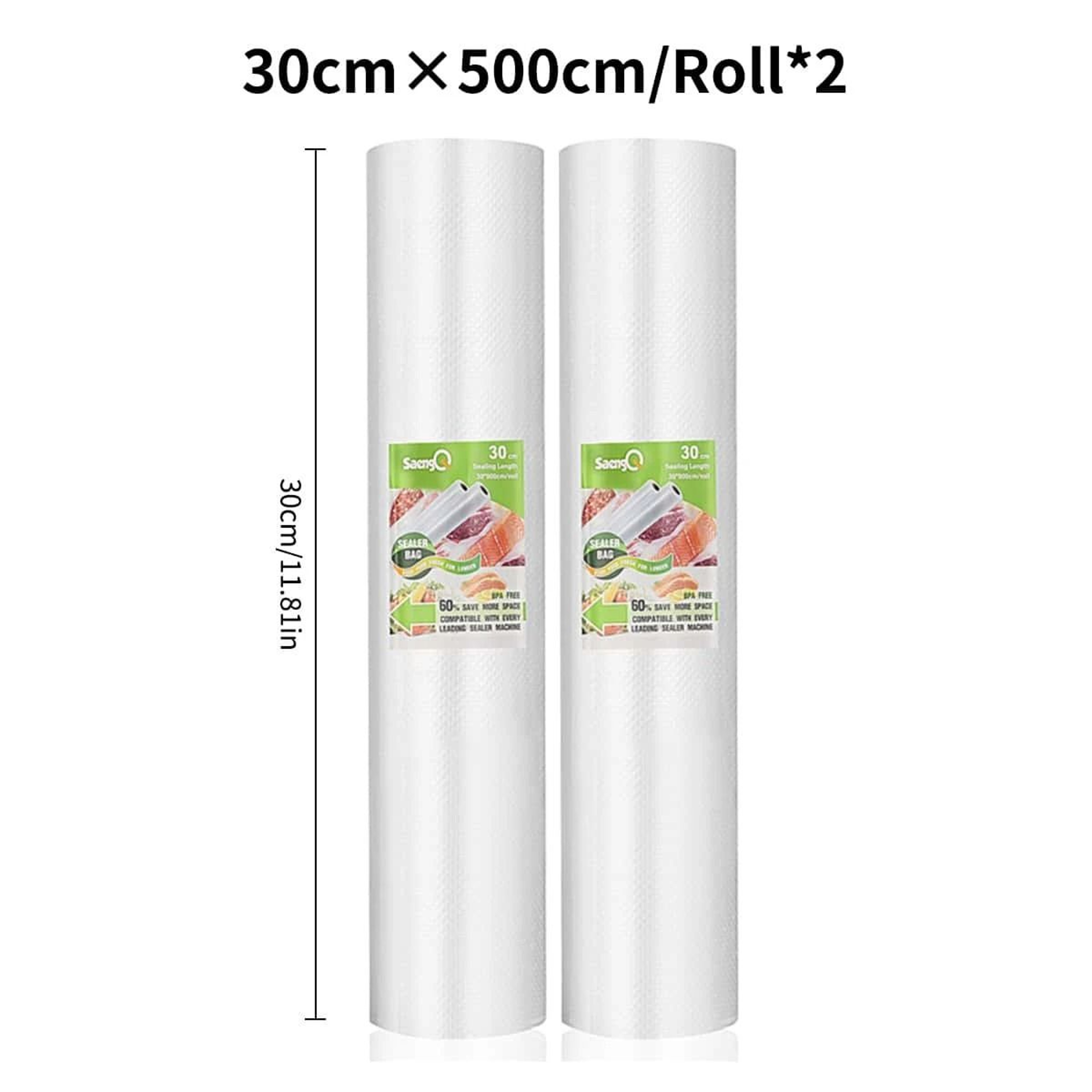 Vacuum Packaging Rolls For Food Storage 2 Pack 500cm Long Textured Bags 10