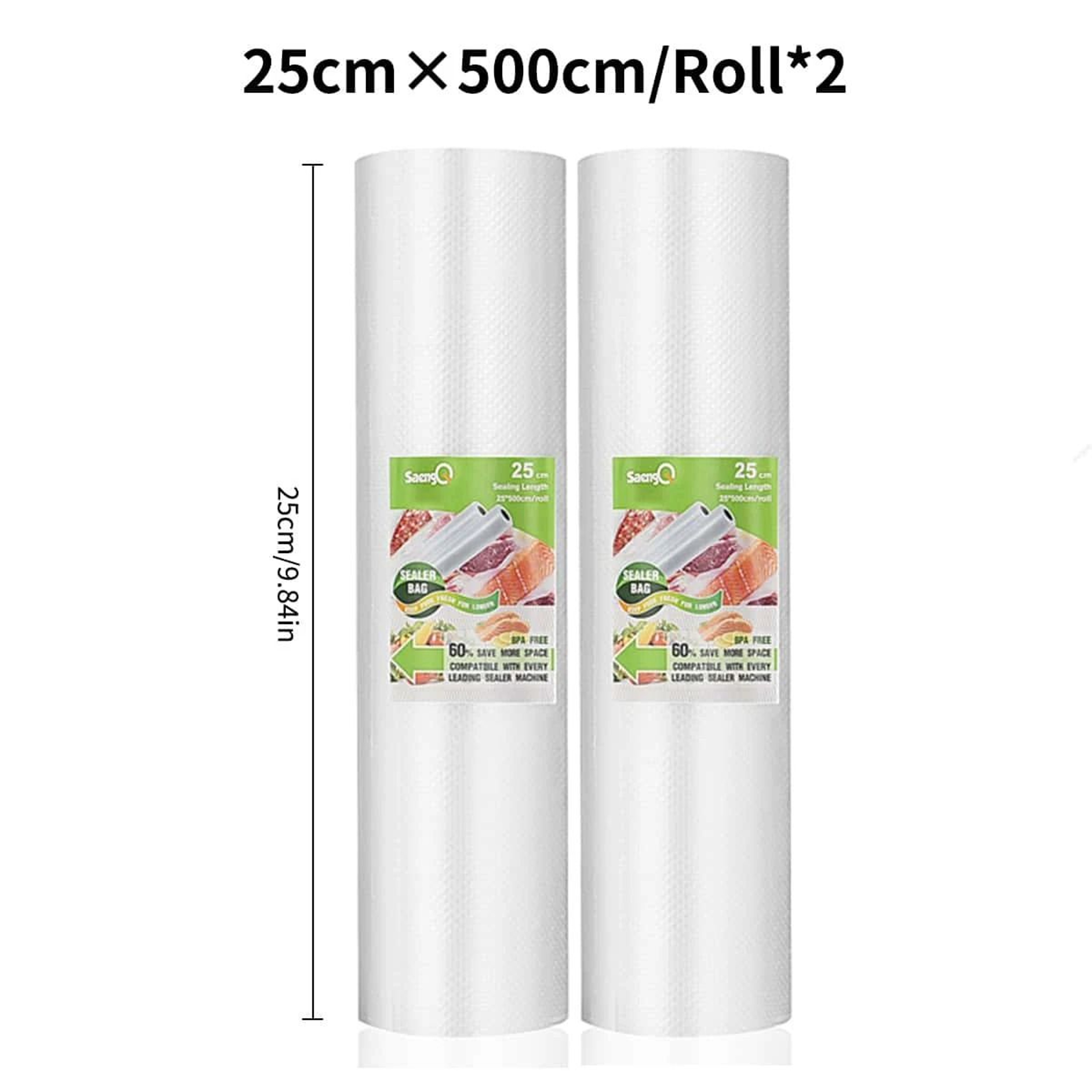 Vacuum Packaging Rolls For Food Storage 2 Pack 500cm Long Textured Bags 7