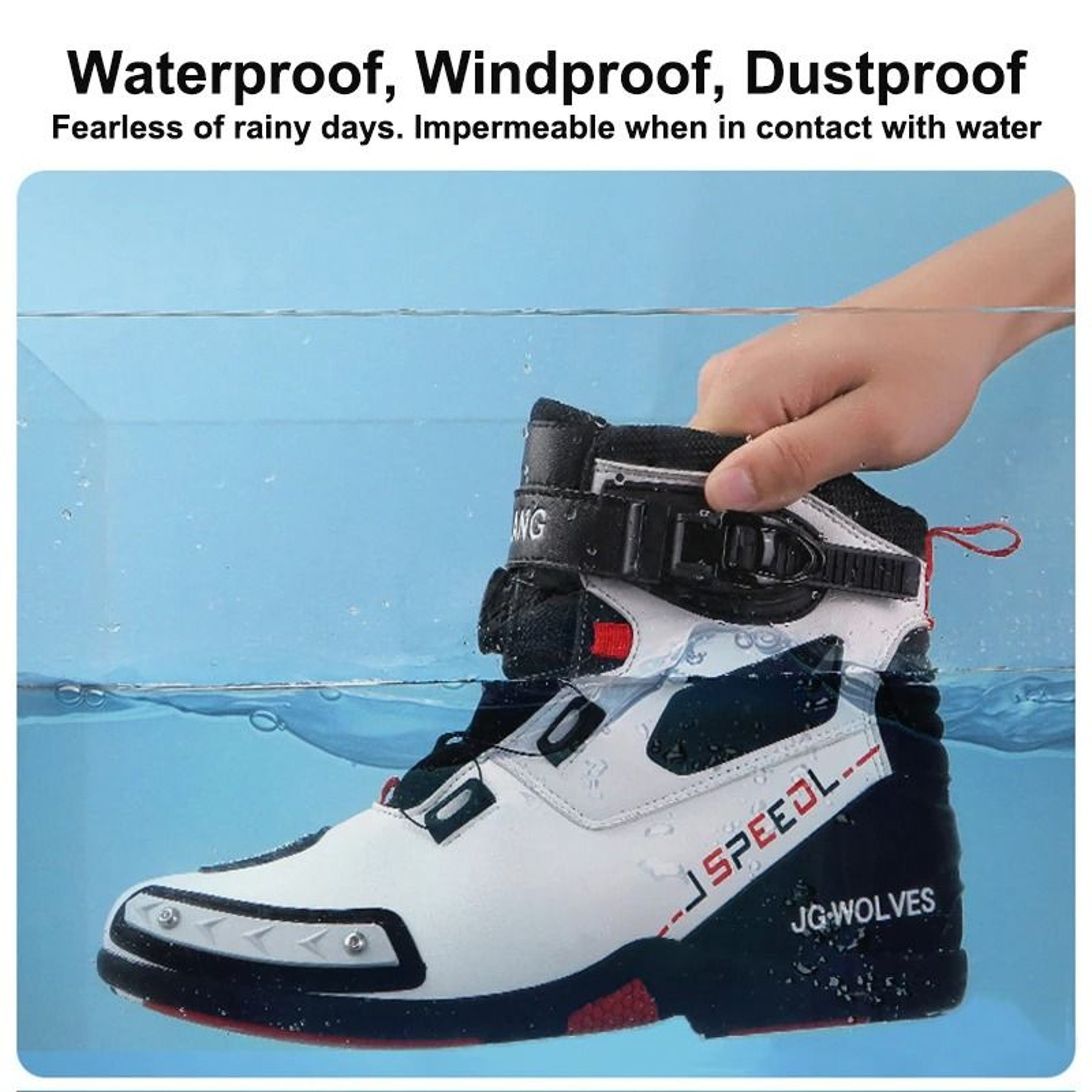 Motorcycle Riding Boots For Men Waterproof Non Slip Leather Protective Shoes 3