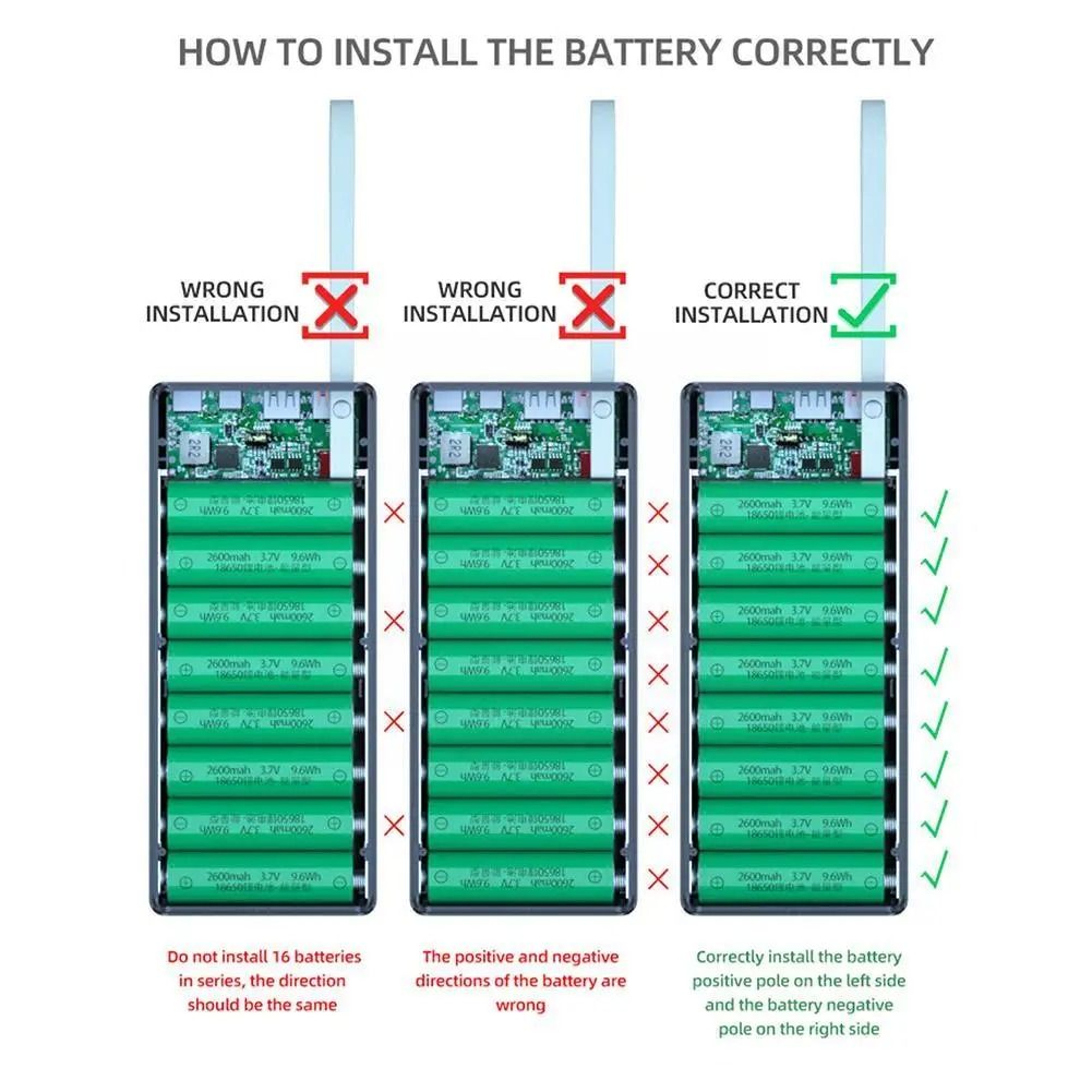 16Slot 18650 Battery Holder Power Bank Case 4