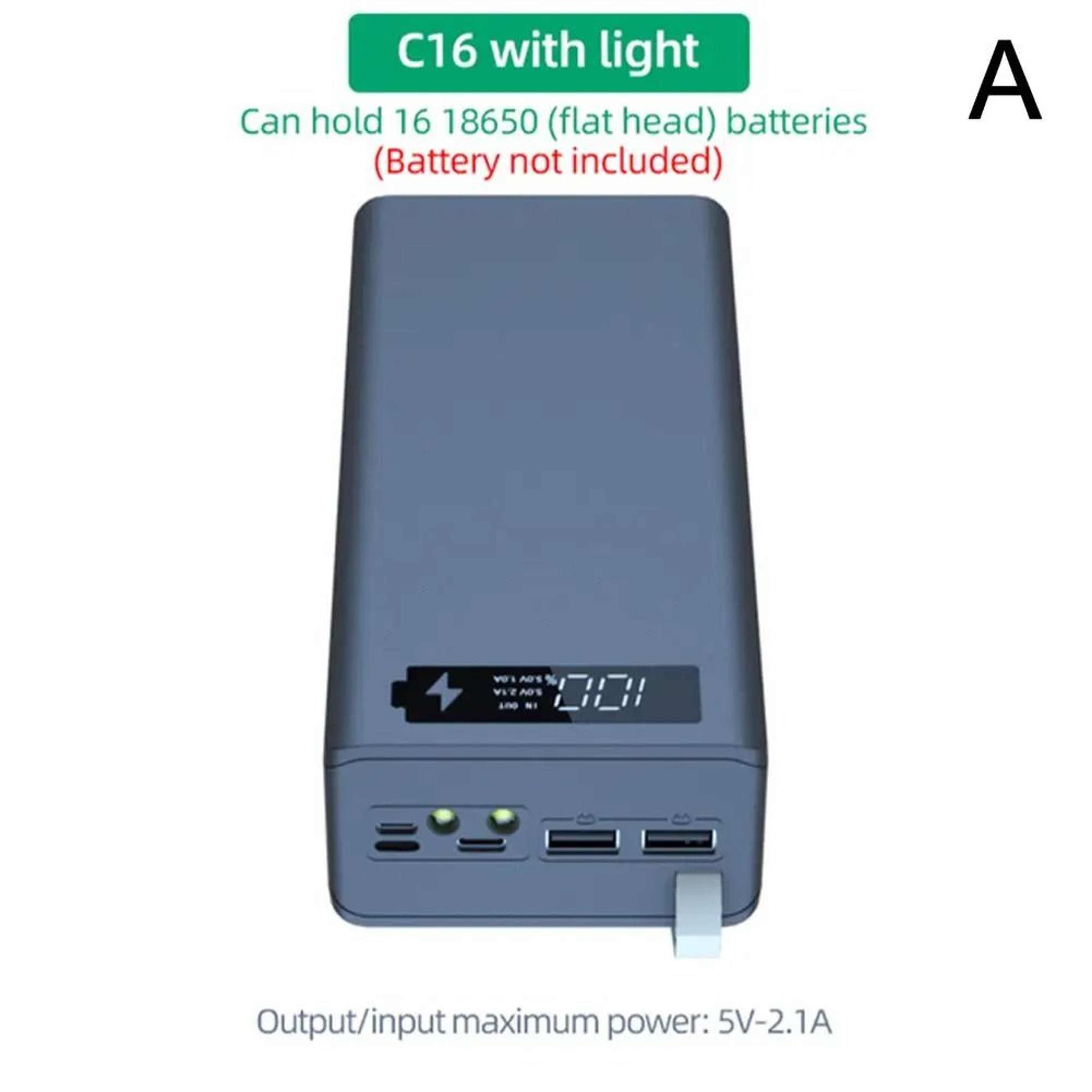 16Slot 18650 Battery Holder Power Bank Case 7
