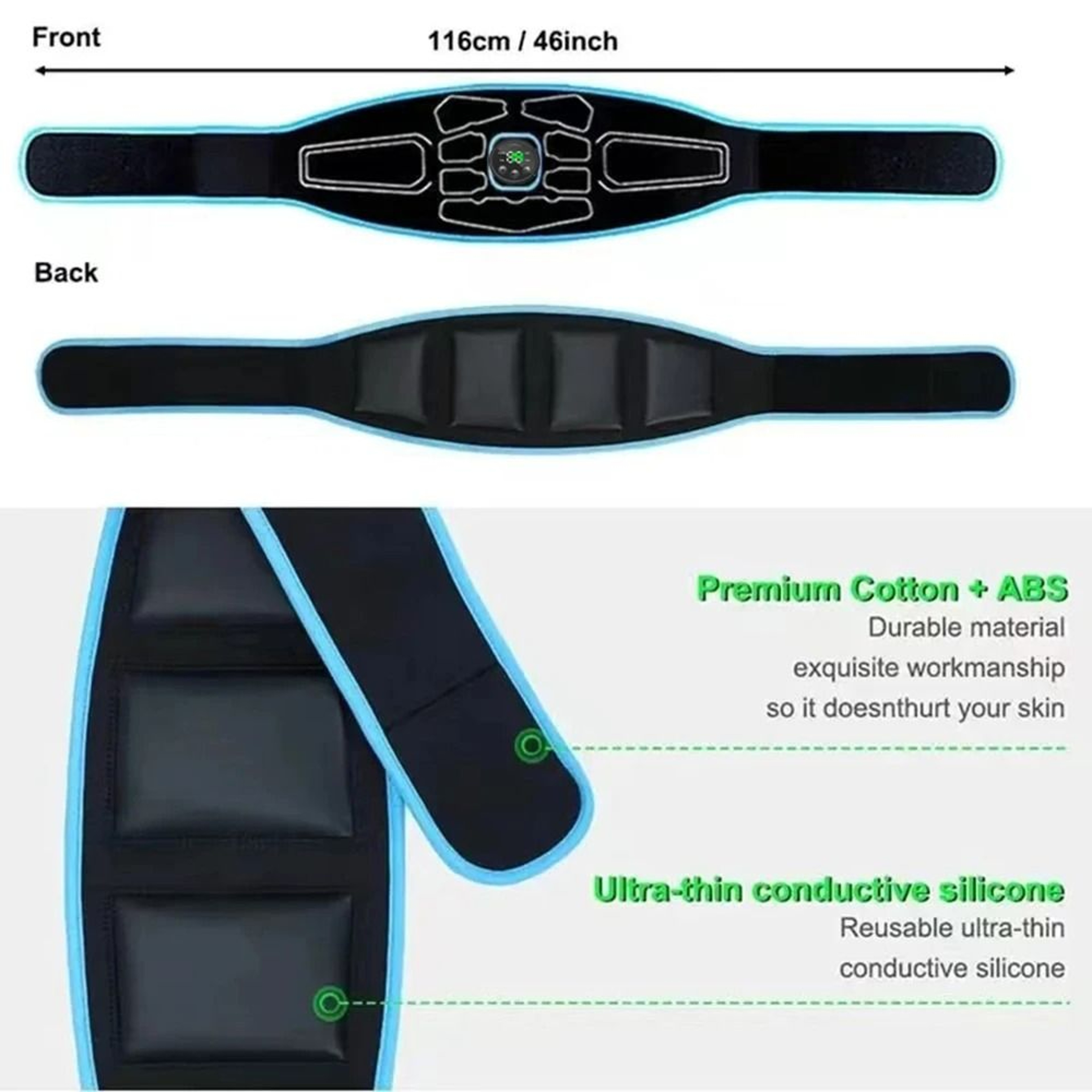 EMS Abdominal Muscle Stimulator Belt Electric Waist Trainer Slimming Massager 2