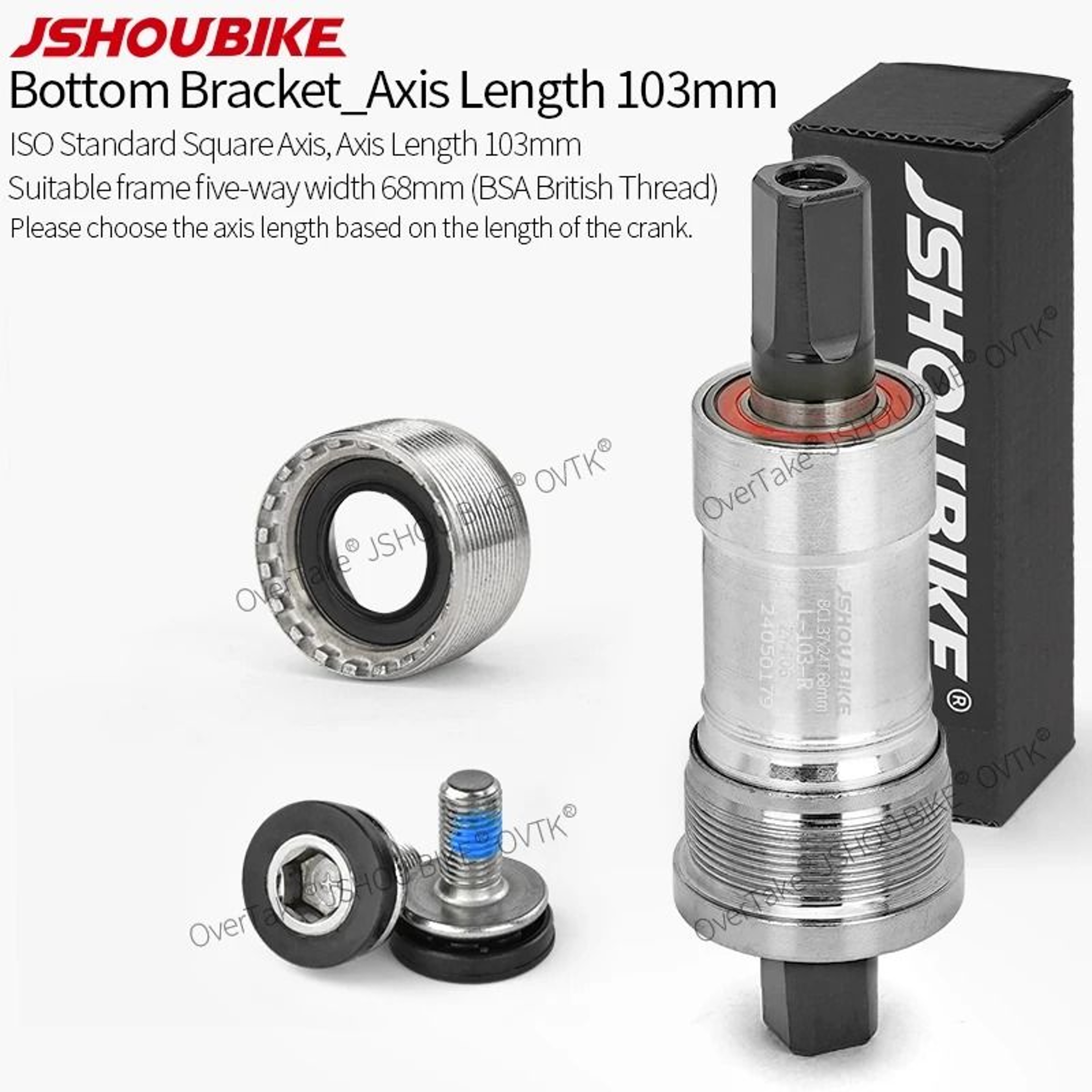 Square Taper Bottom Bracket BSA 68mm Sealed Bearing For MTB And Road Bikes 7