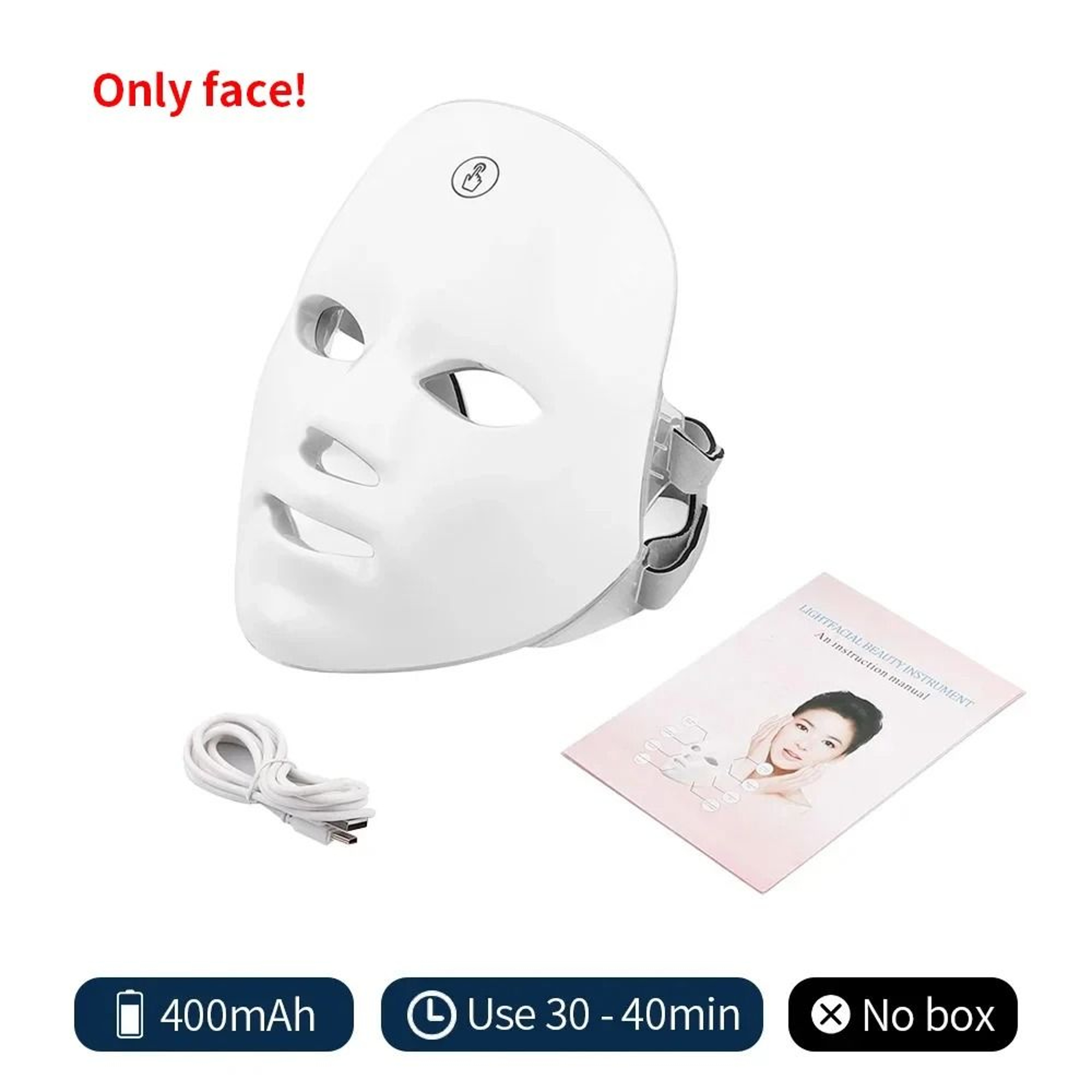 Wireless 7Color LED Face And Neck Beauty Mask  Photon Therapy Skin Tightening And Rejuvenation Devi 9