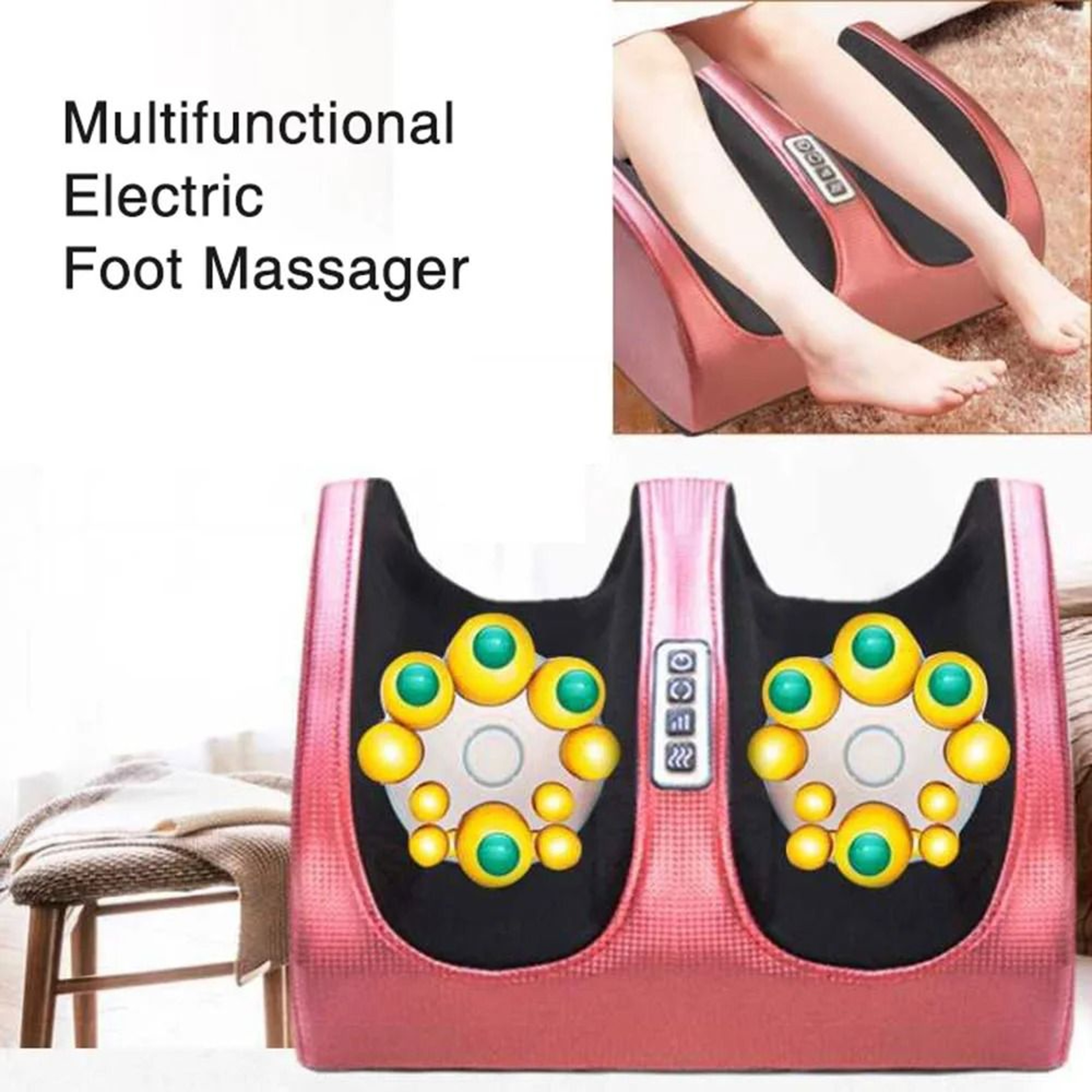 Heated Electric Foot Massager  Compression And Shiatsu Roller Therapy Machine For Pain Relief And M 6