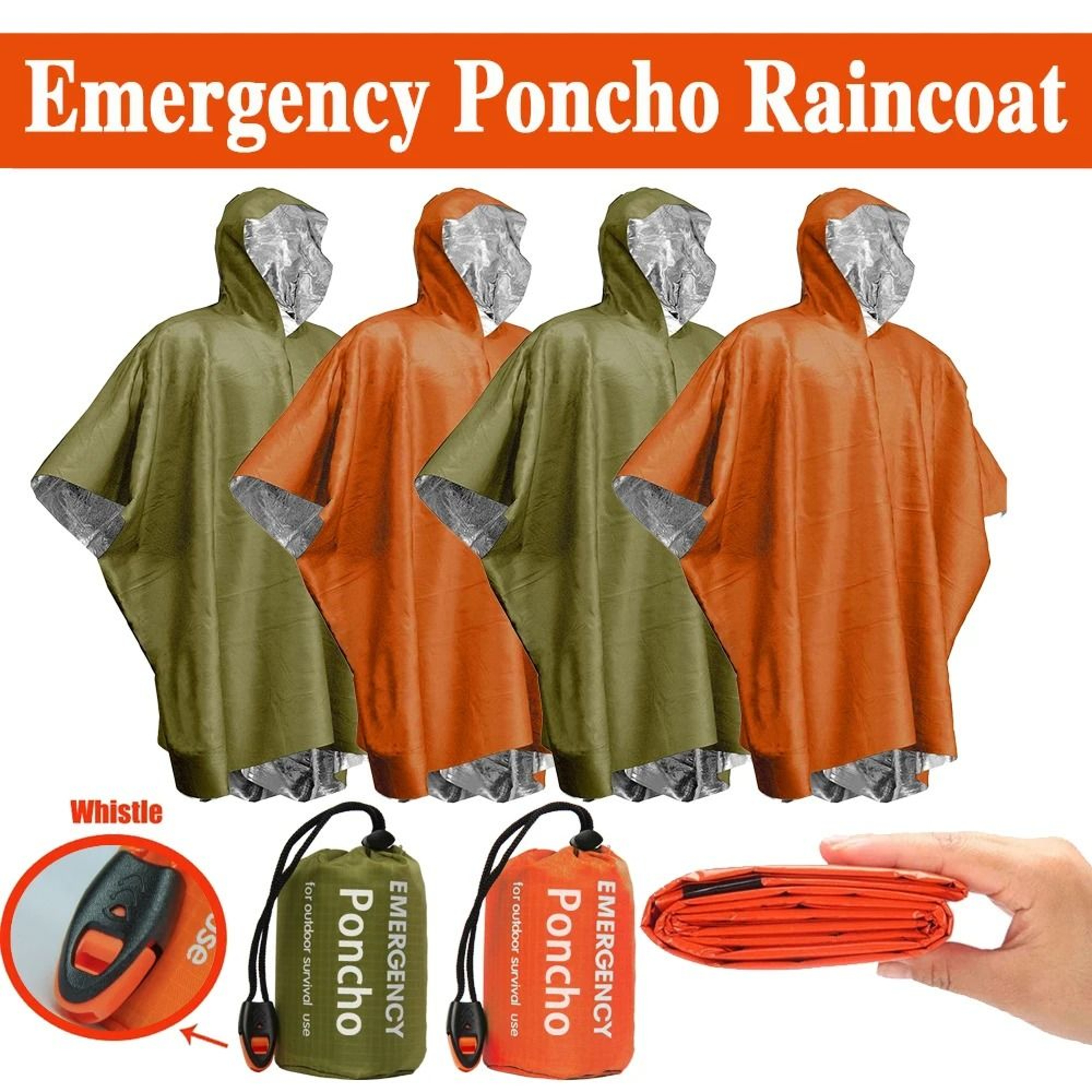 Emergency Waterproof Survival Poncho And Blanket  Lightweight Thermal Raincoat For Camping And Outd 1