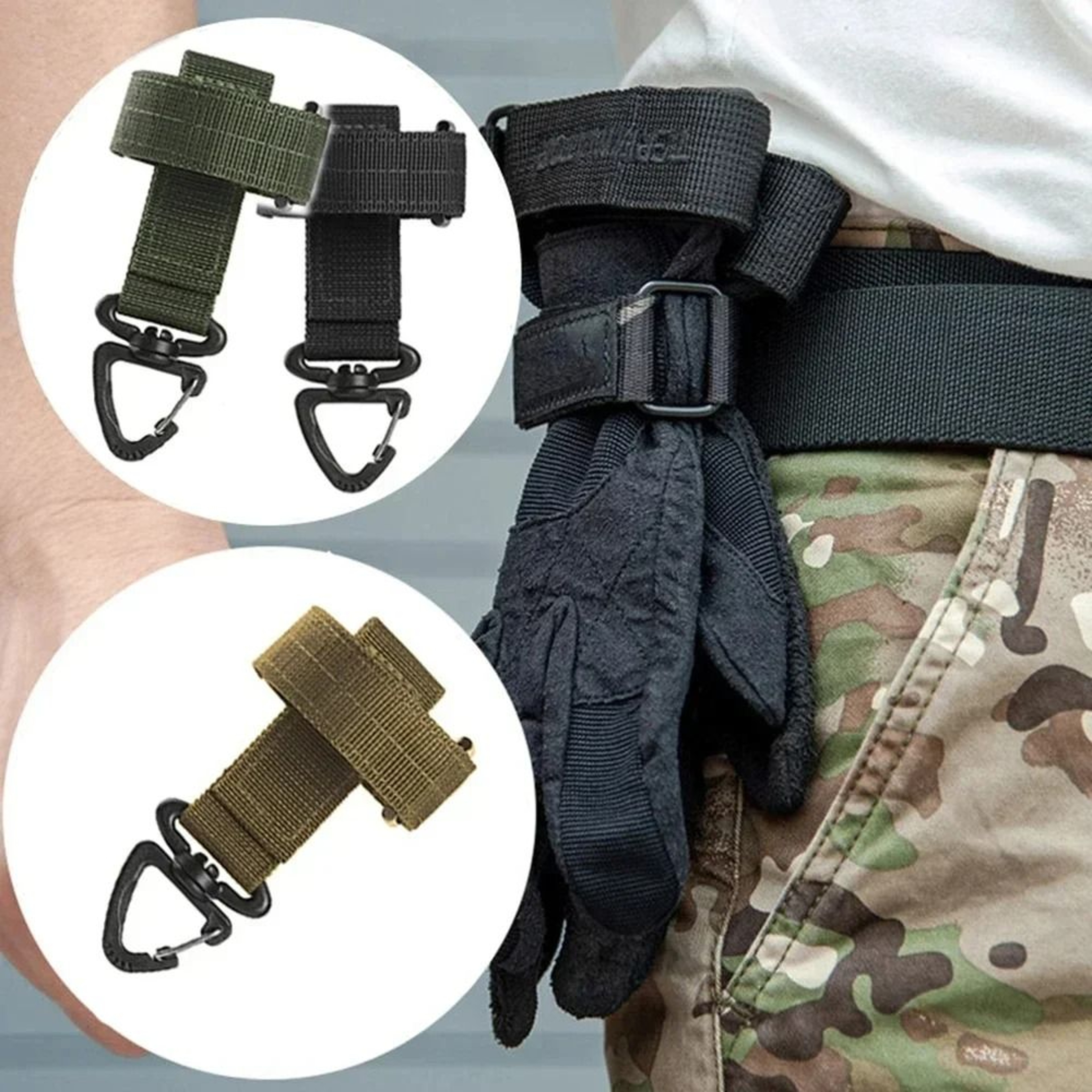 Nylon Tactical Glove Hook  MultiPurpose Hanging Buckle Strap For Outdoor Camping Climbing And Safet 0