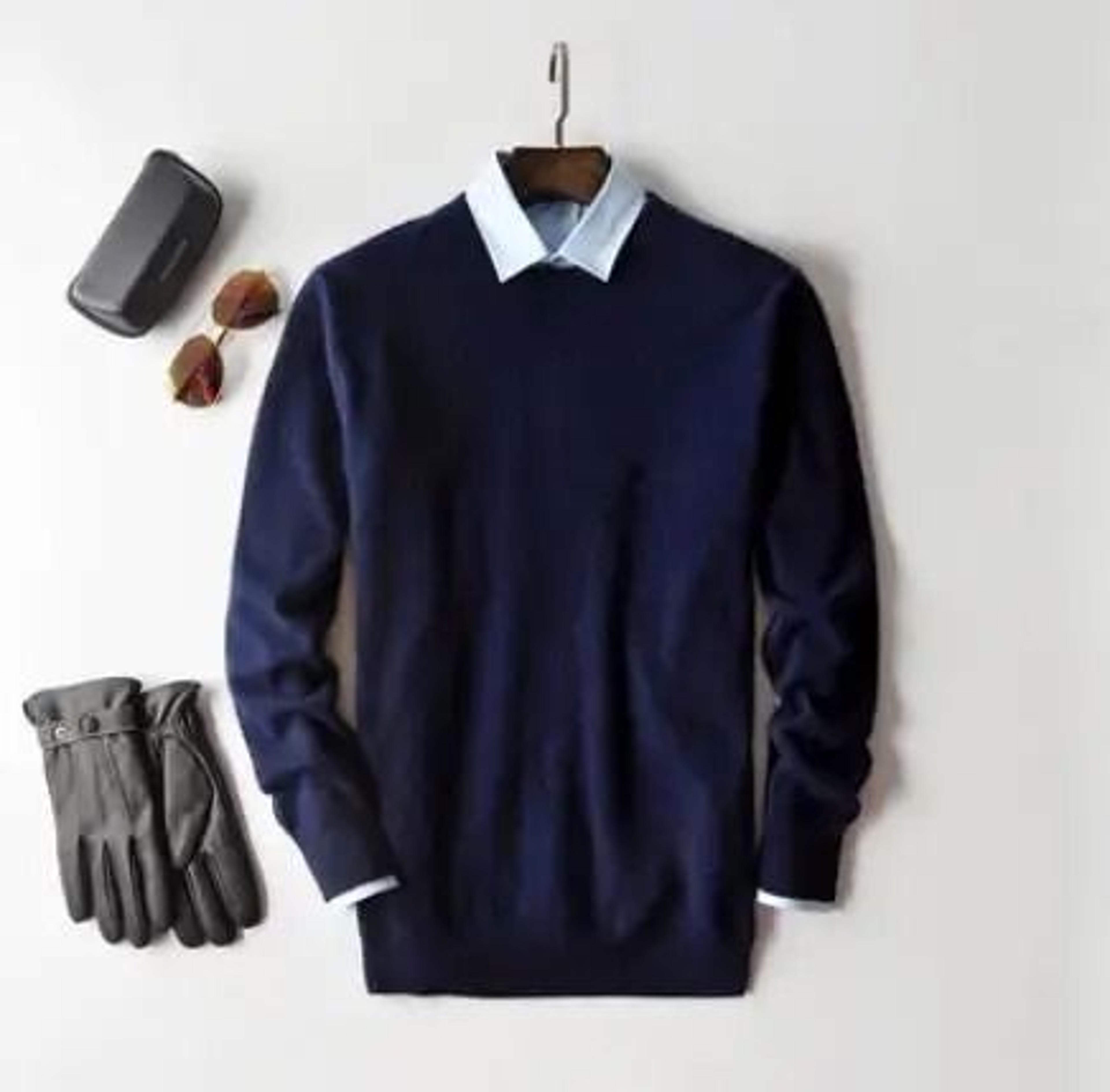 Classic VNeck Pullover Sweater For Men  Warm Cashmere Cotton Blend Winter Jumper 17