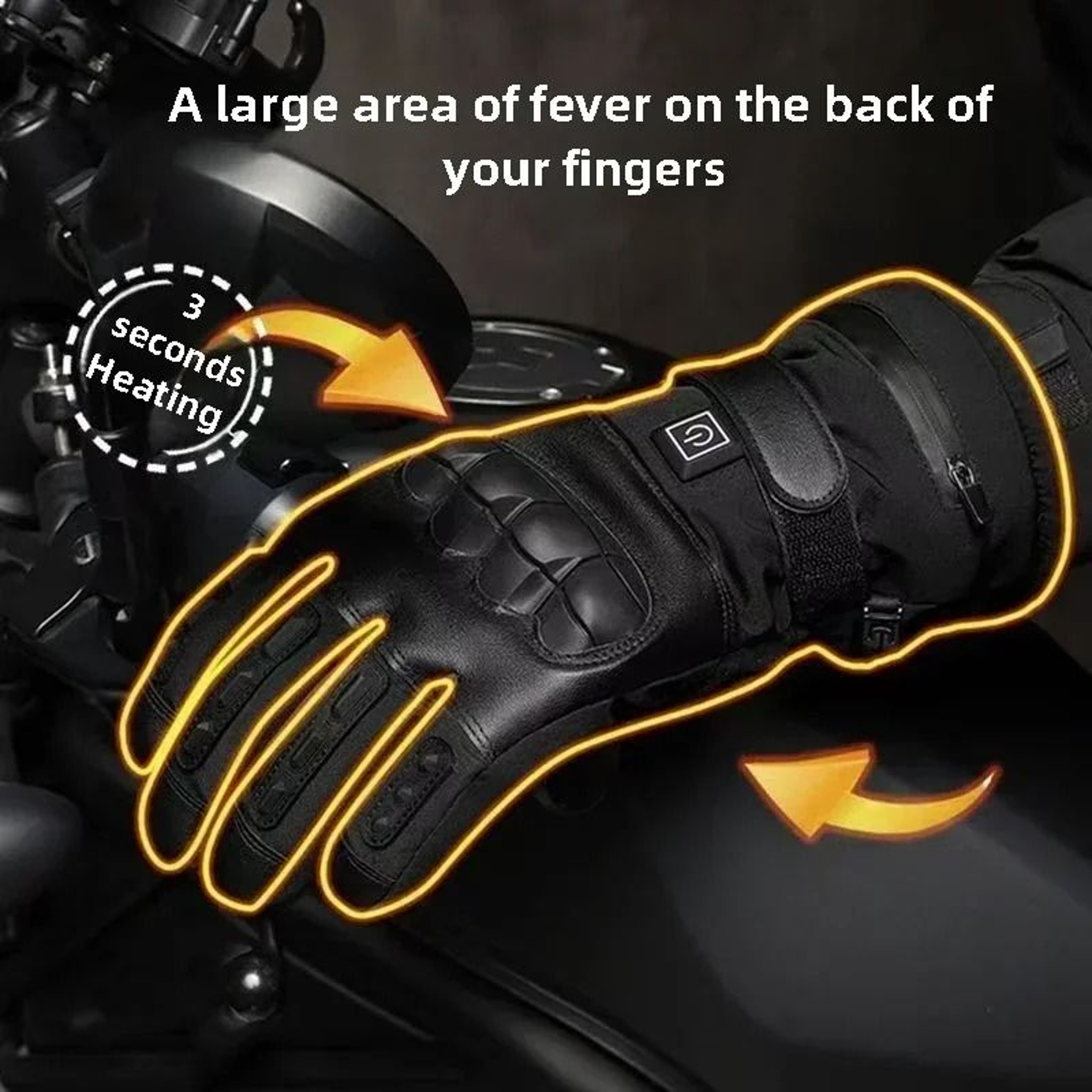 Heated Tactical Motorcycle Gloves  USB Or Battery Powered Winter Riding Gloves For Men 5