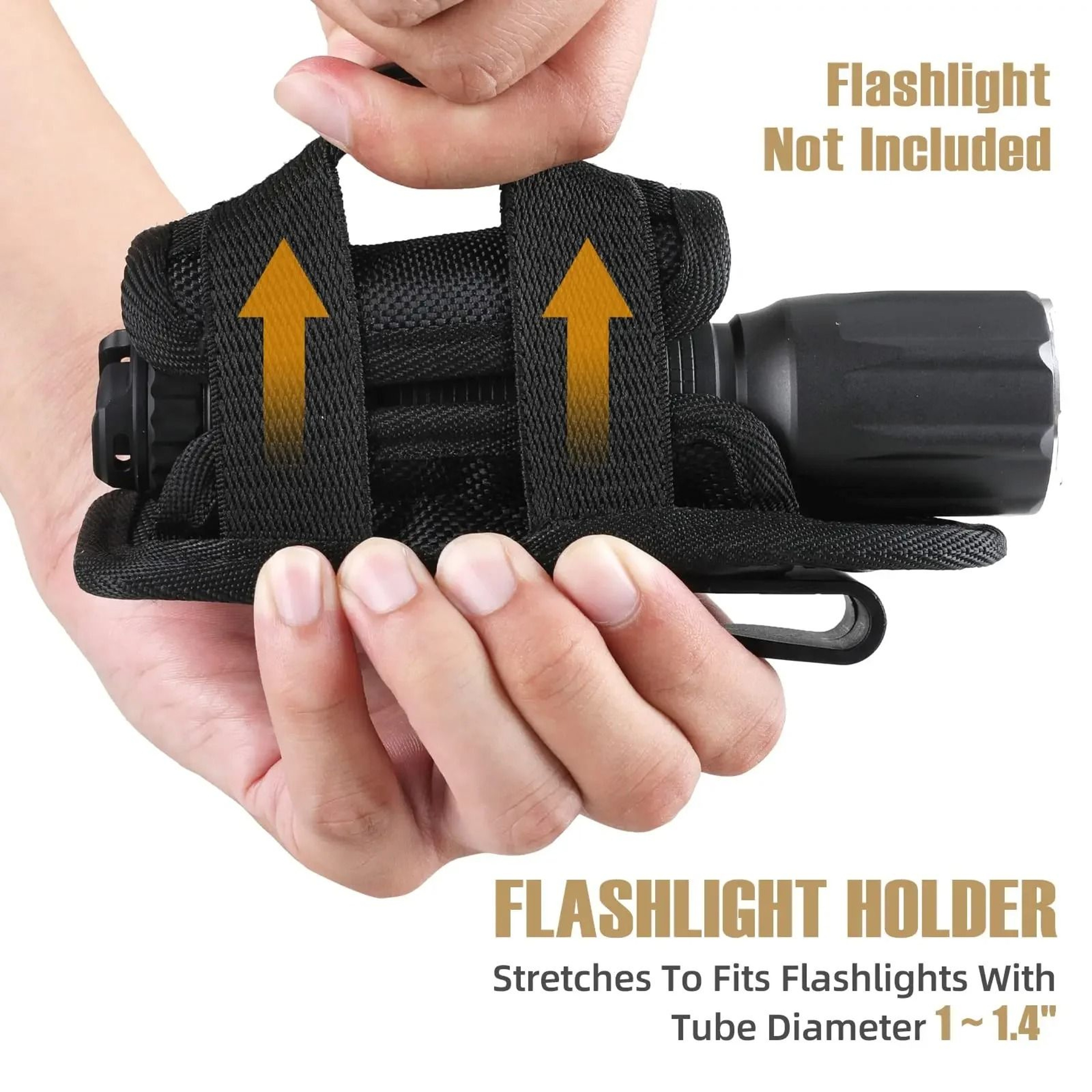 Tactical Flashlight Holster With 360Degree Rotation  Belt Clip Torch Pouch With Carabiner Reel 1
