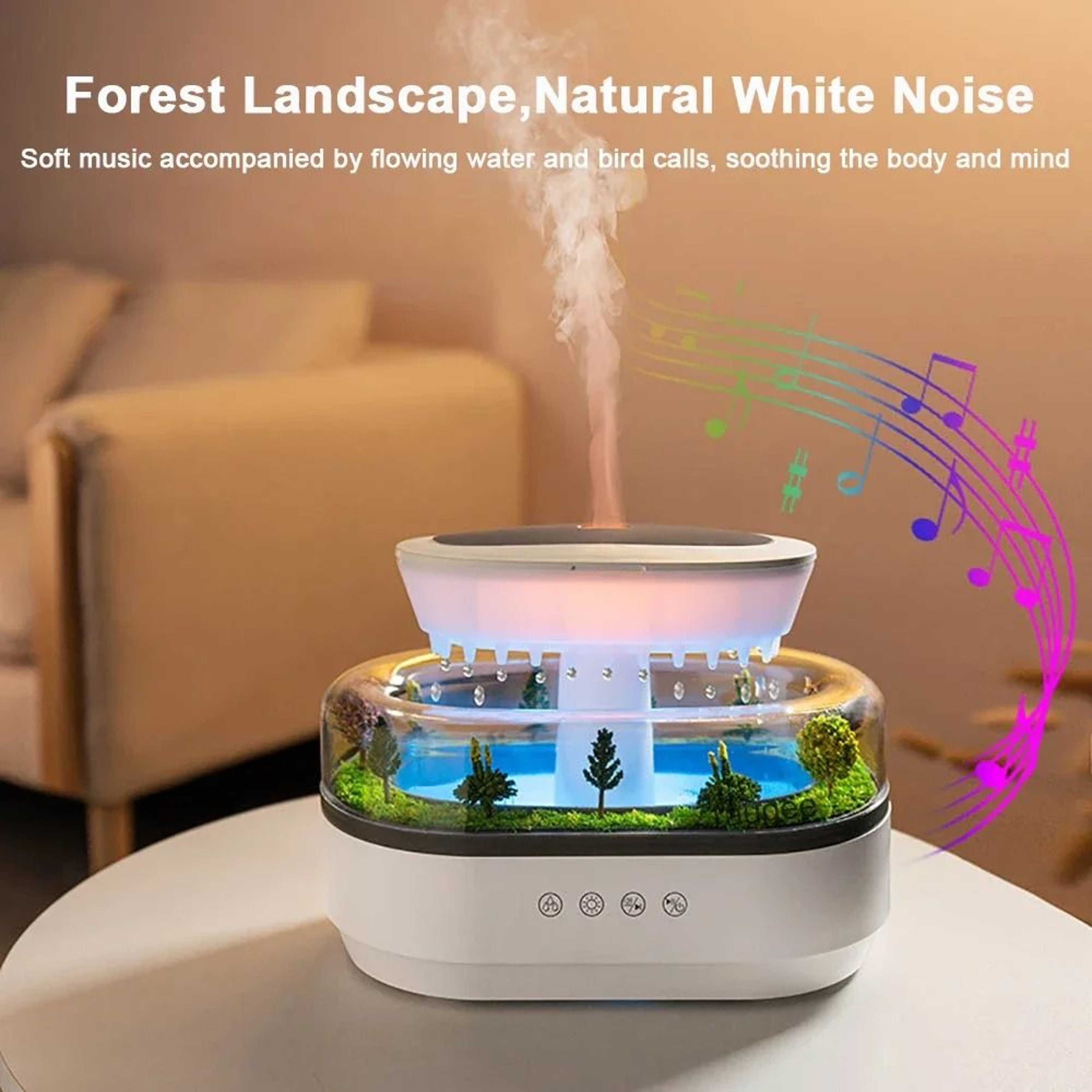 Raindrop Aroma Humidifier With White Noise And Light 4