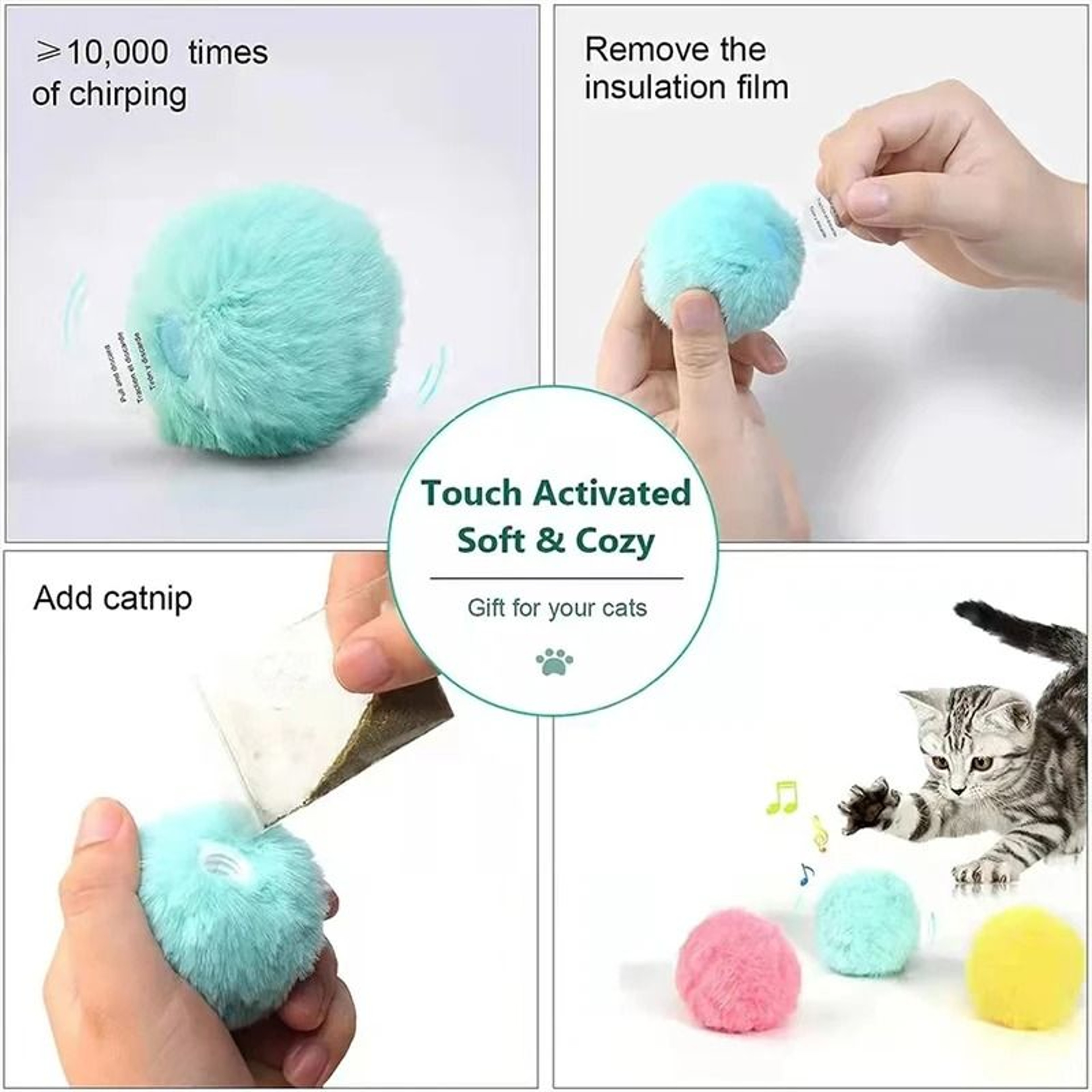 Interactive Electric Cat Toy Ball With Catnip And Sound 2