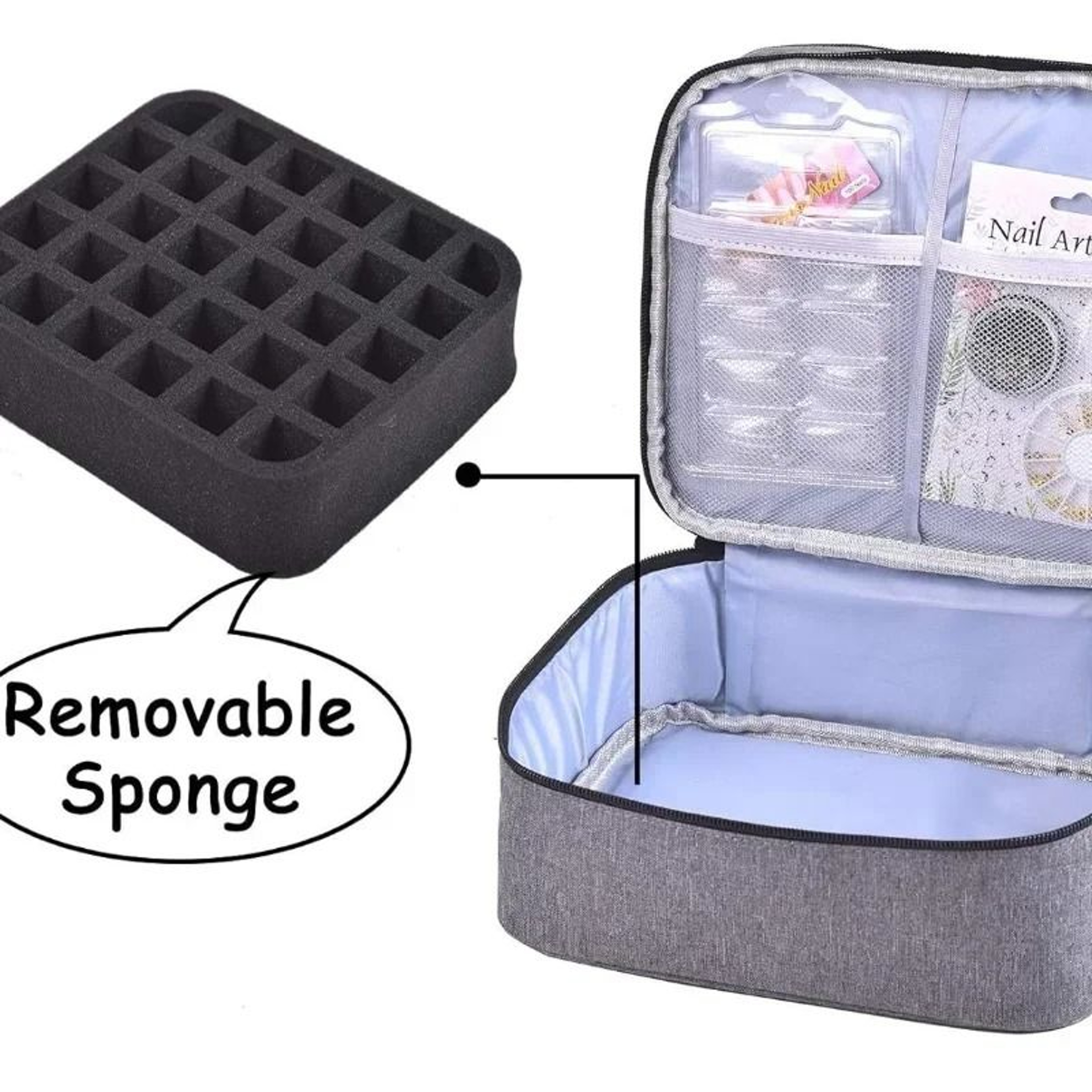 Double Layer Nail Polish Storage Bag With 30 Compartments For Nail Care Essentials 3