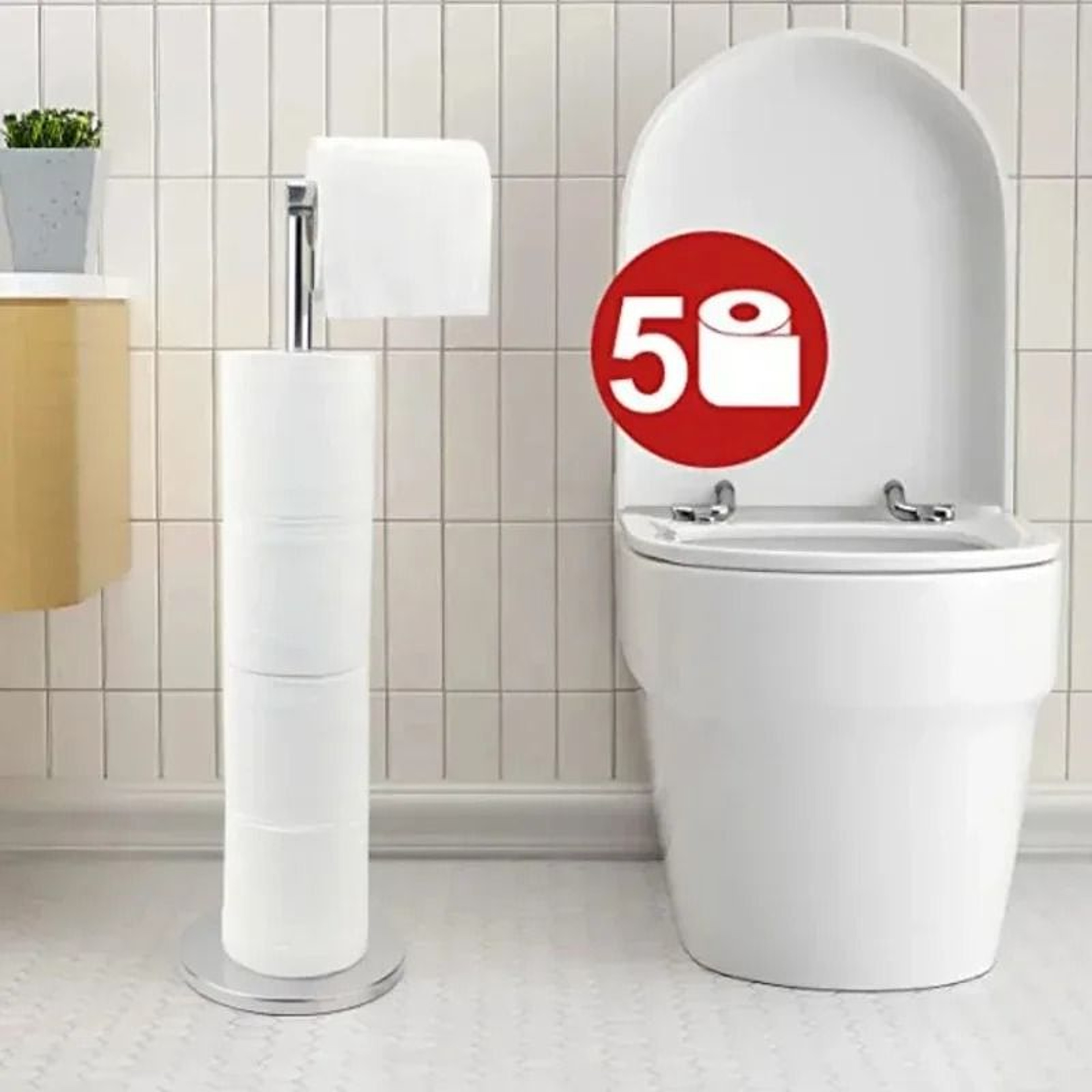 Stainless Steel Floor Paper Towel Holder For Bathroom Or Kitchen 1