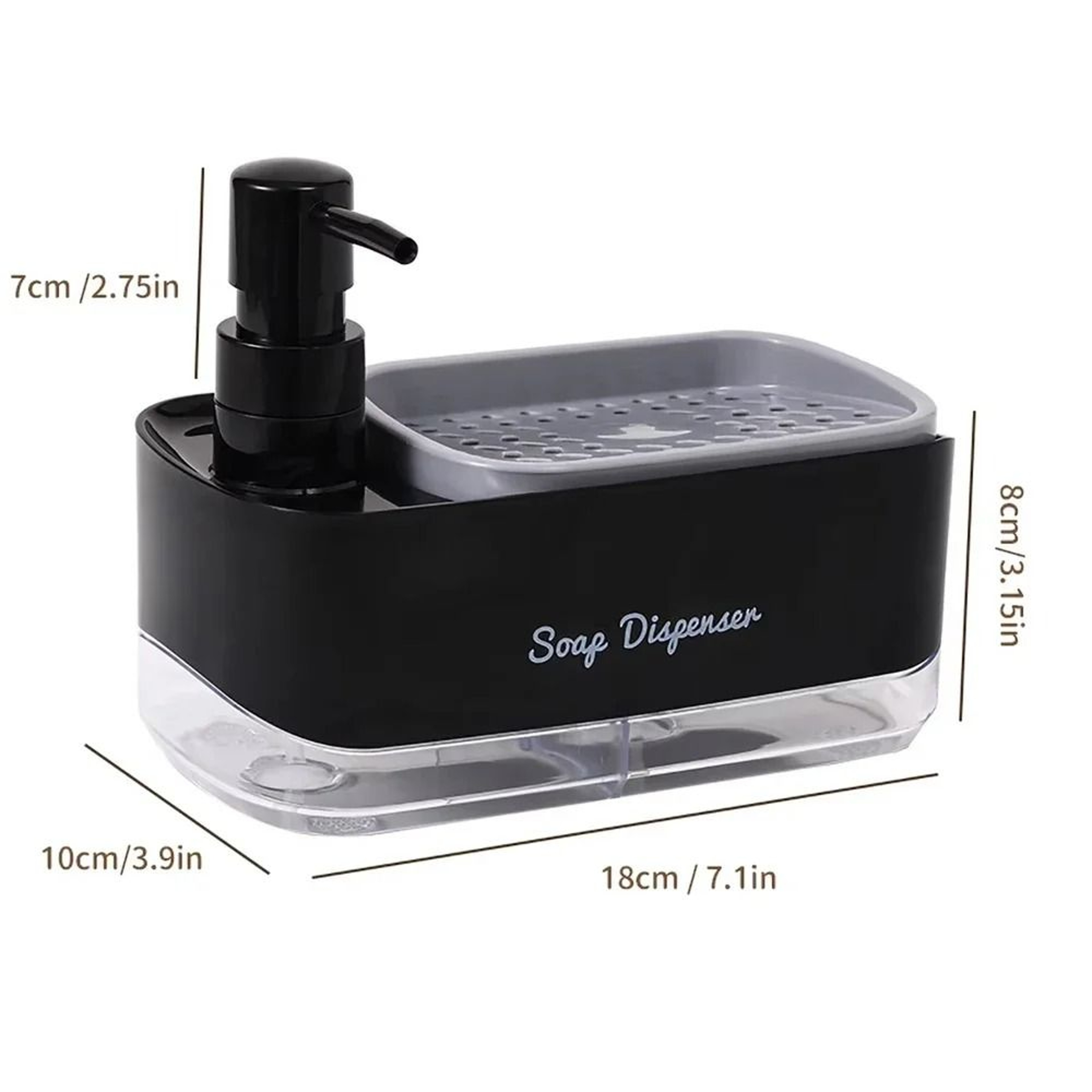 Multifunctional Soap Dispenser With Sponge Holder For Kitchen And Bathroom 5