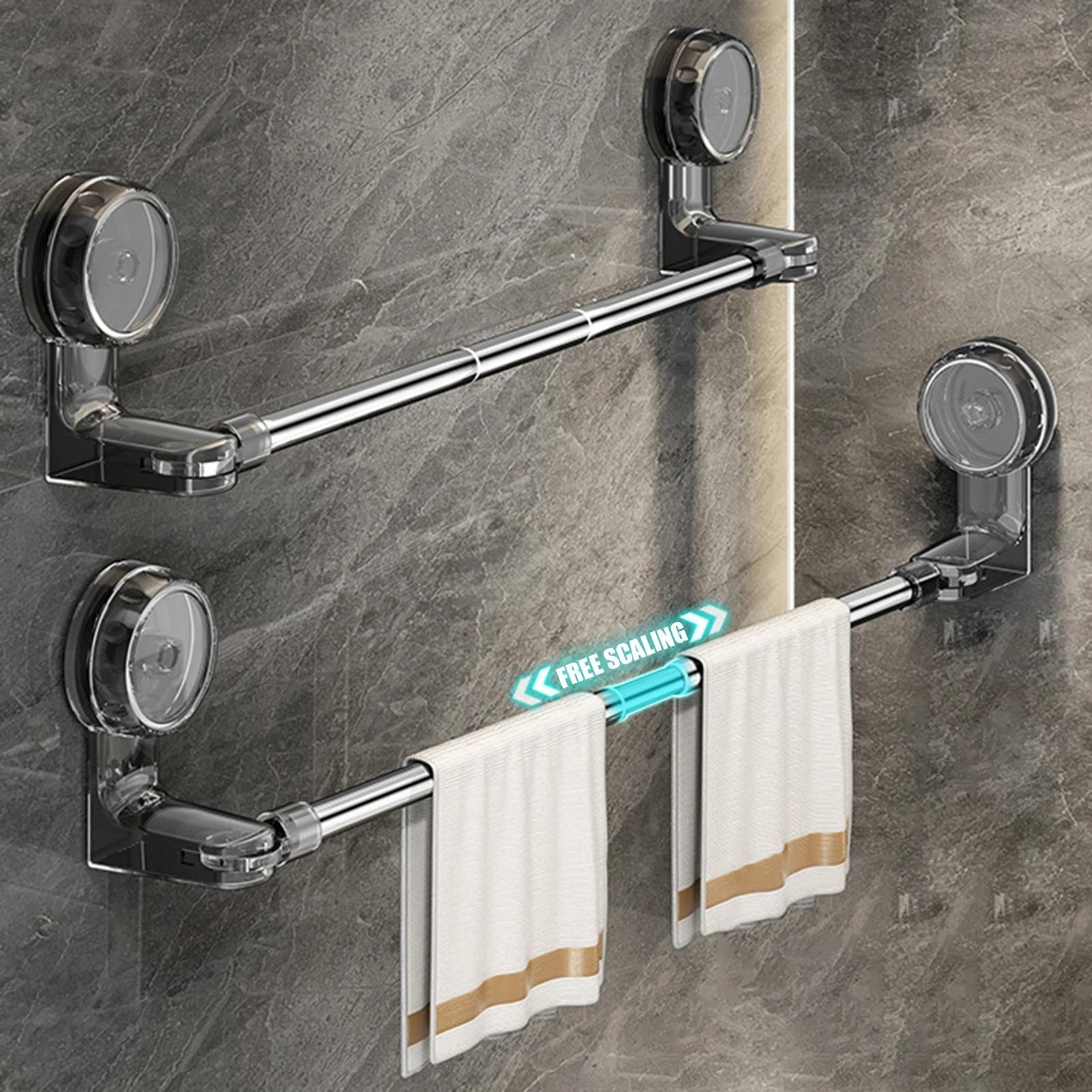 Retractable Suction Cup Towel Bar For Kitchen And Bathroom 3
