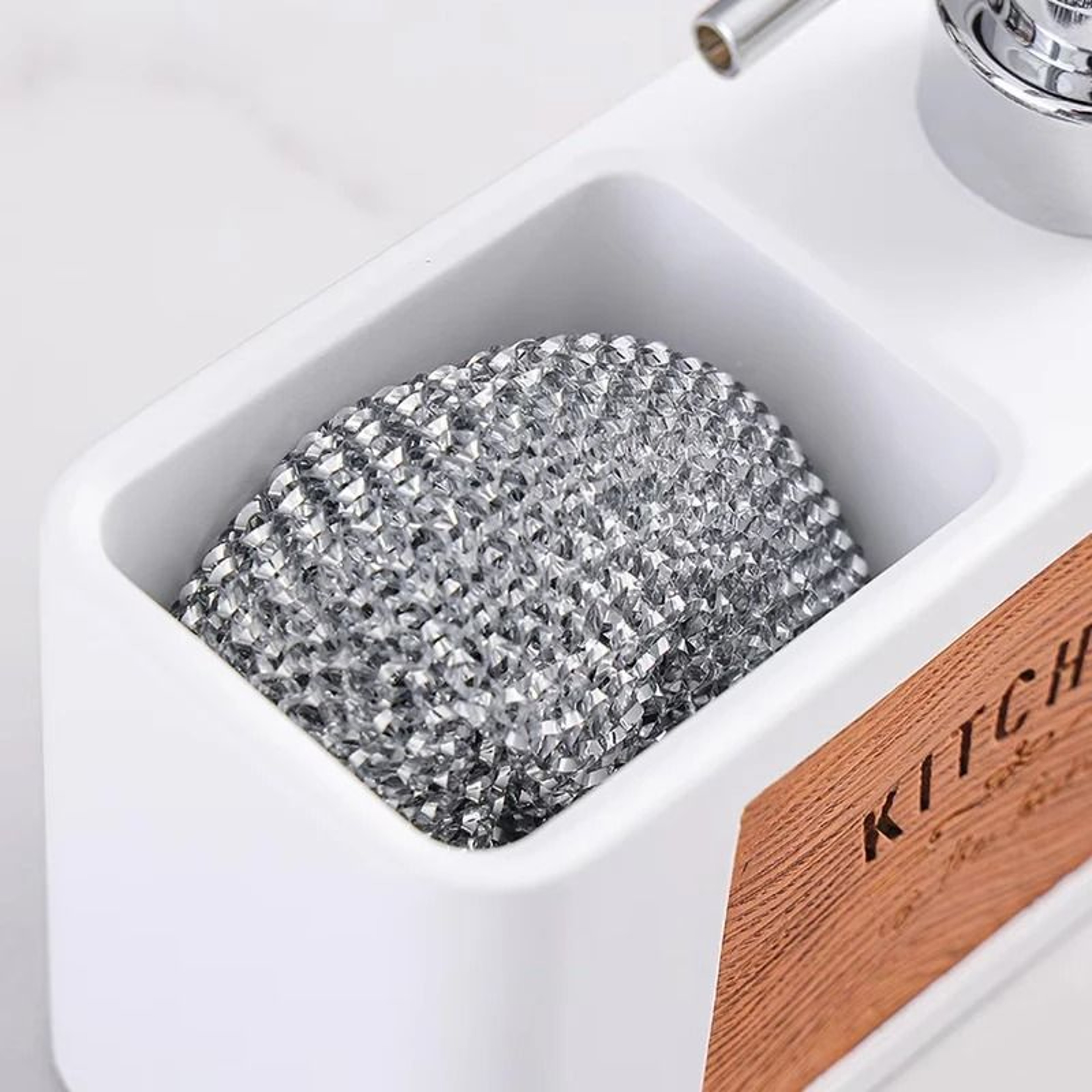 Kitchen Soap Dispenser With Sponge Holder For Hand And Dish Soap 4