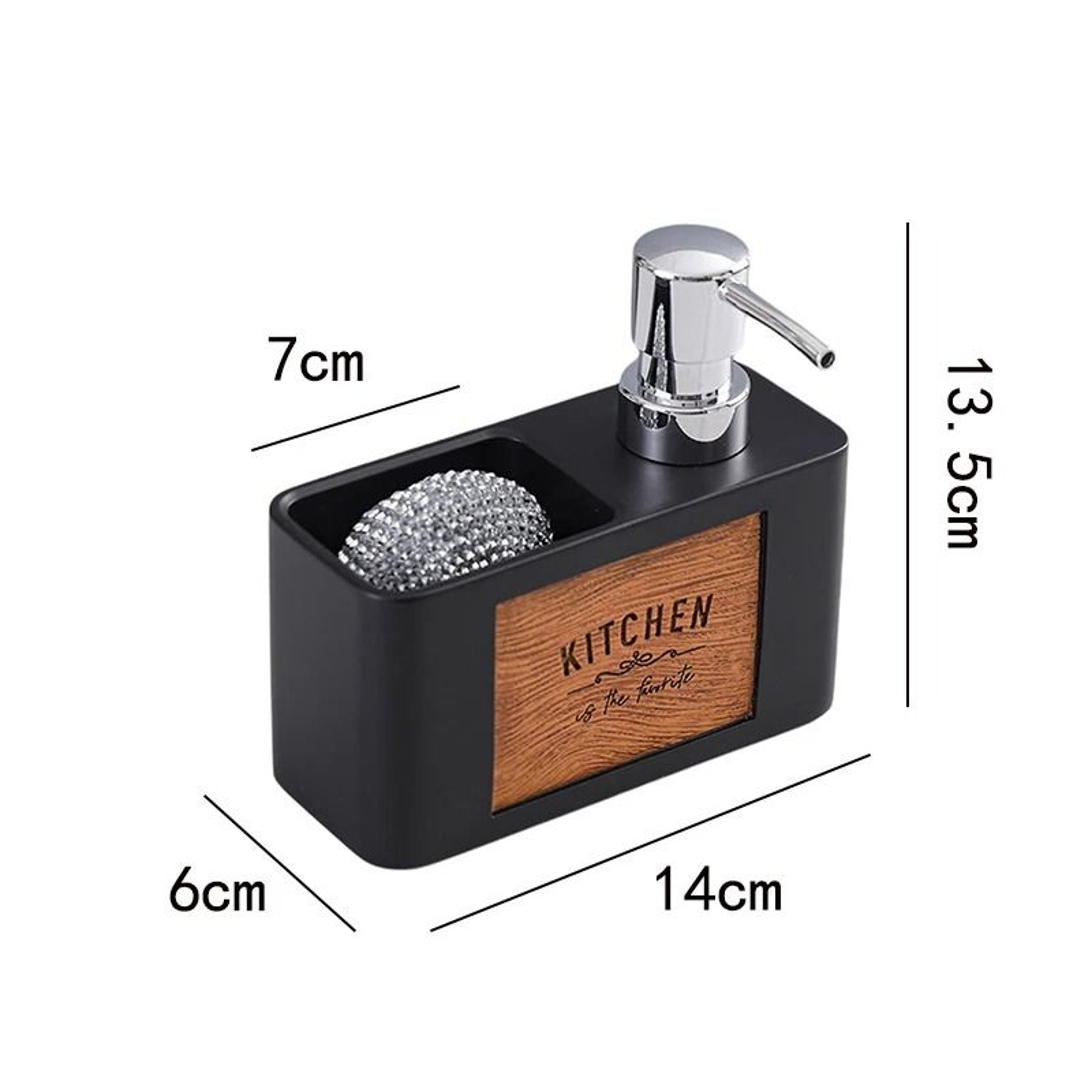 Kitchen Soap Dispenser With Sponge Holder For Hand And Dish Soap 7
