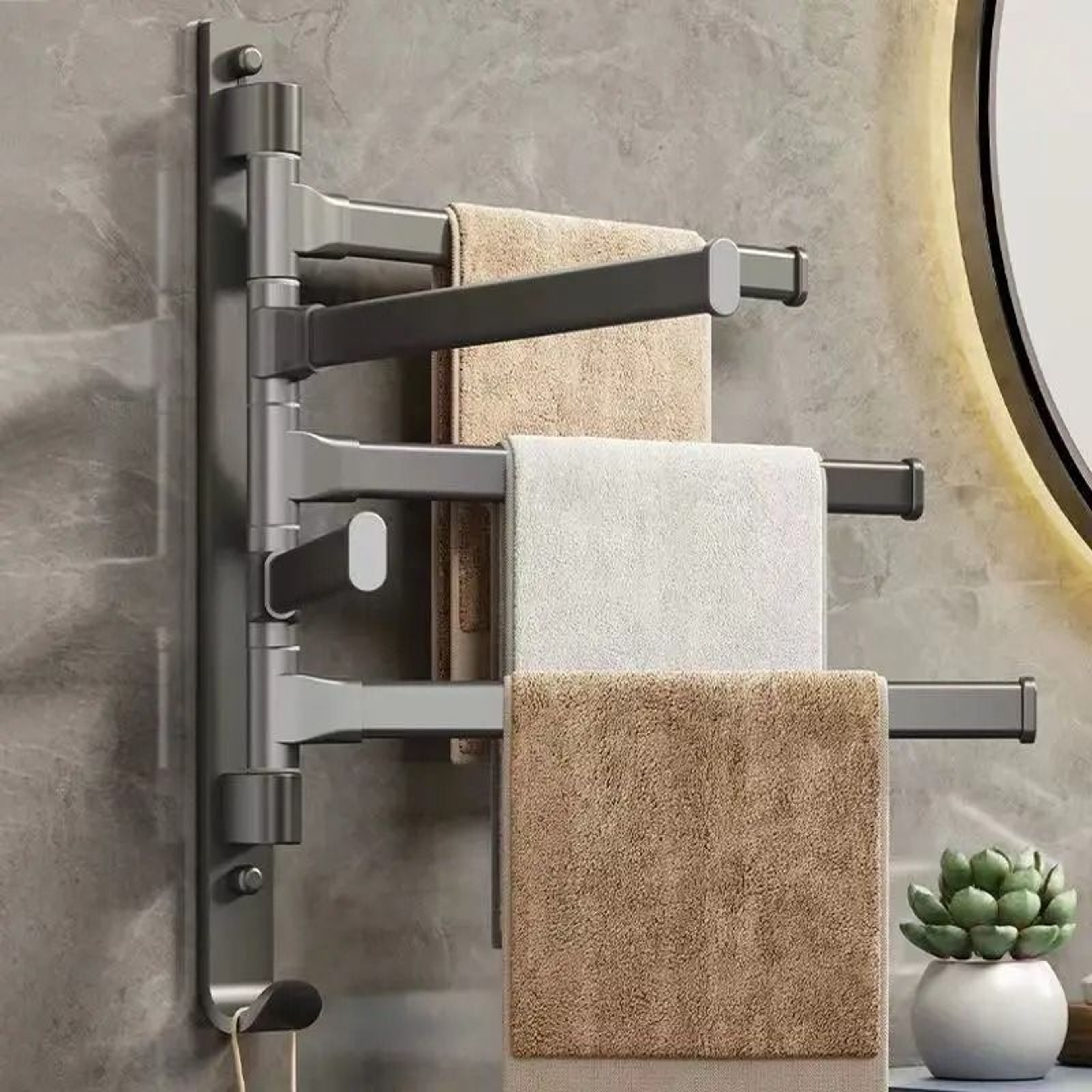 Rotatable Aluminum Towel Holder For Bathroom And Kitchen 1