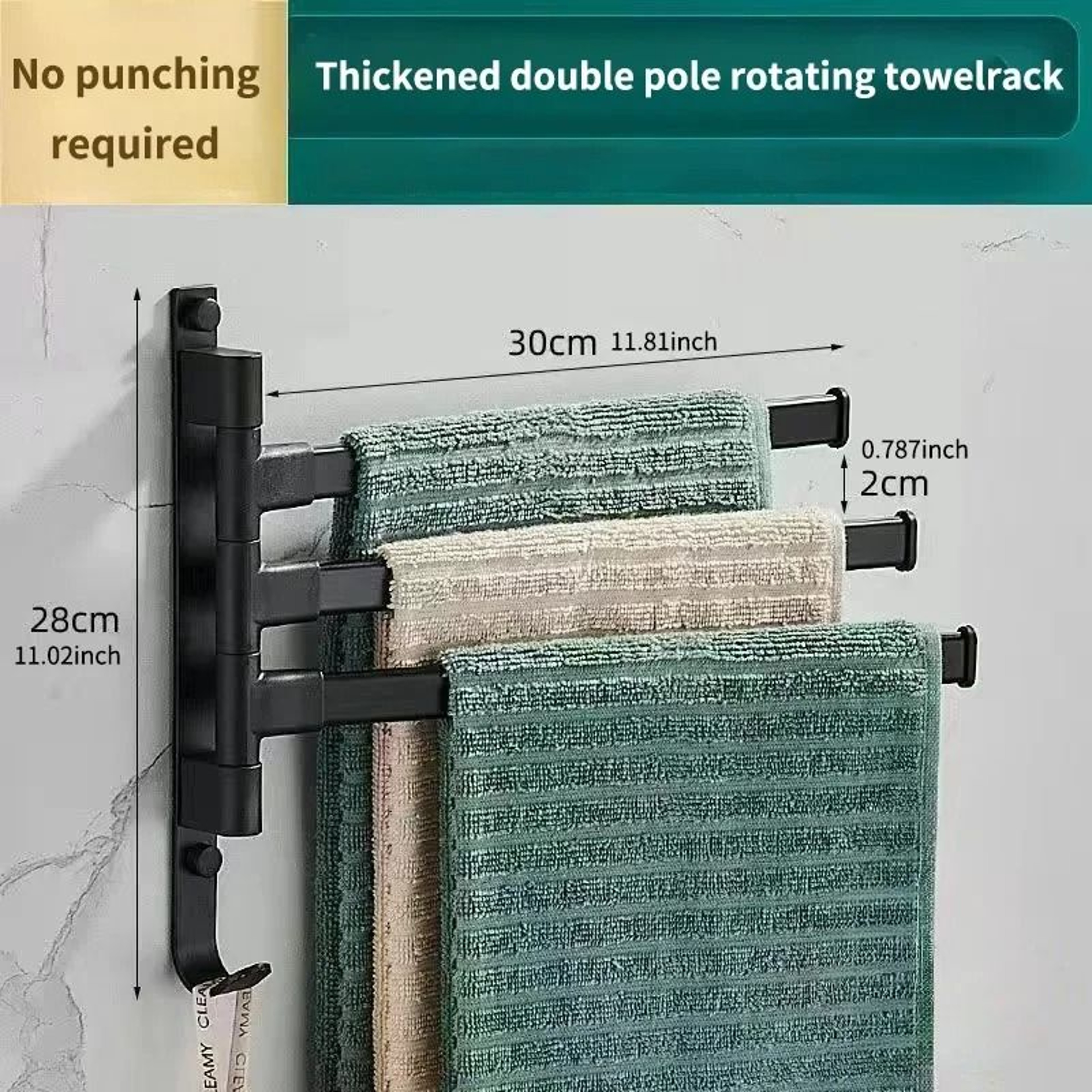 Rotatable Aluminum Towel Holder For Bathroom And Kitchen 6
