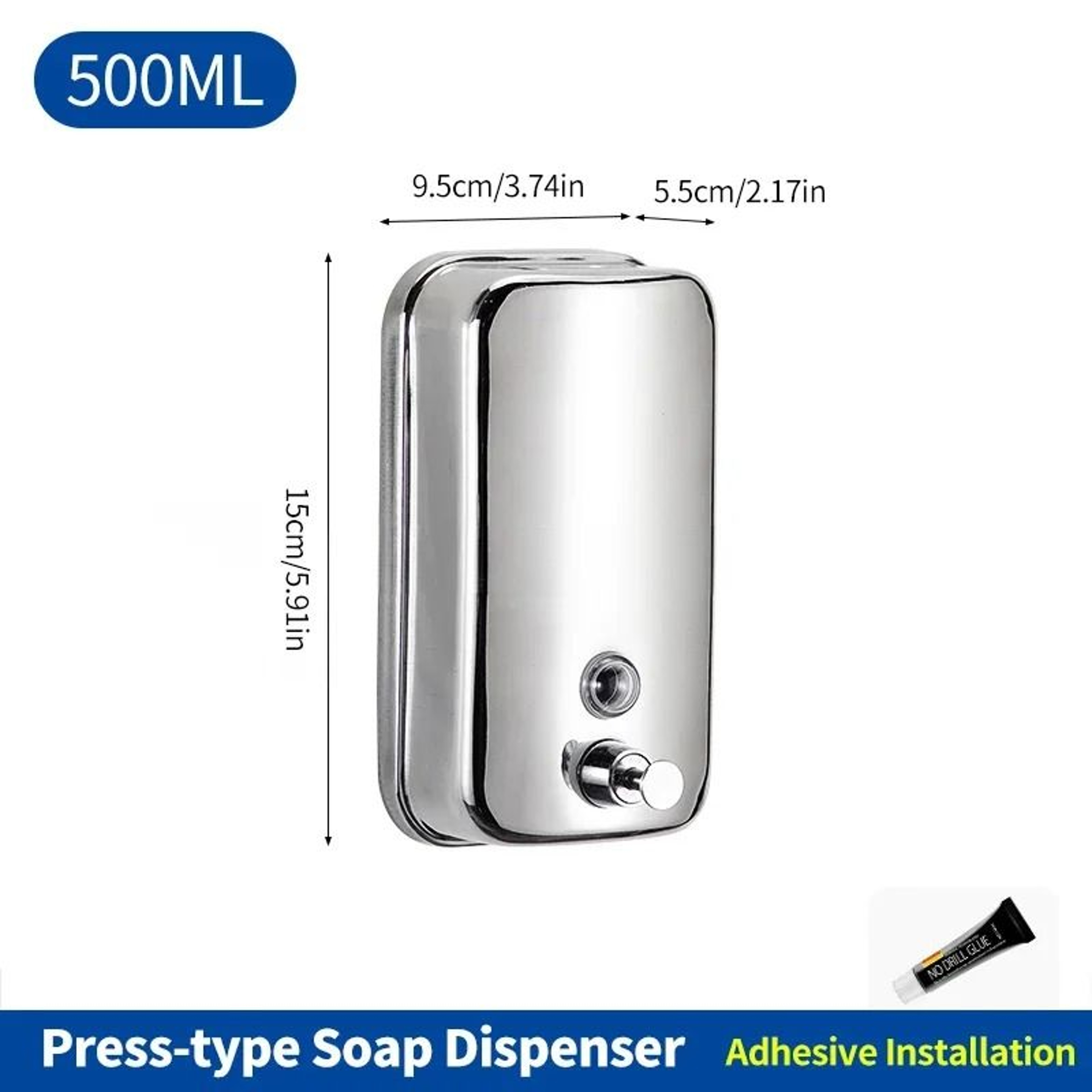 Wall Mounted Stainless Steel Soap And Shampoo Dispenser 7