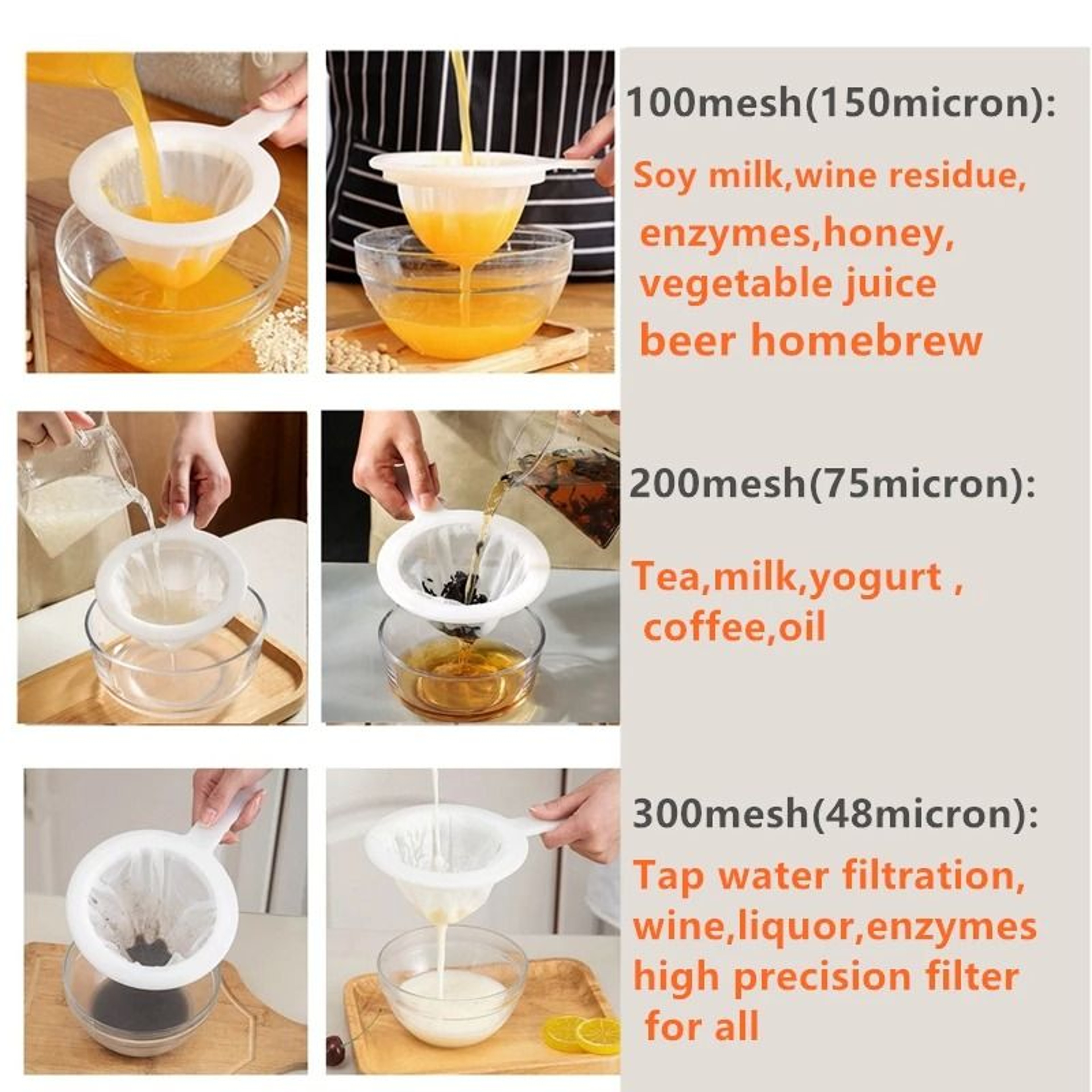 Reusable Nylon Filter Bag For Soy Milk Coffee Tea And Juice 5