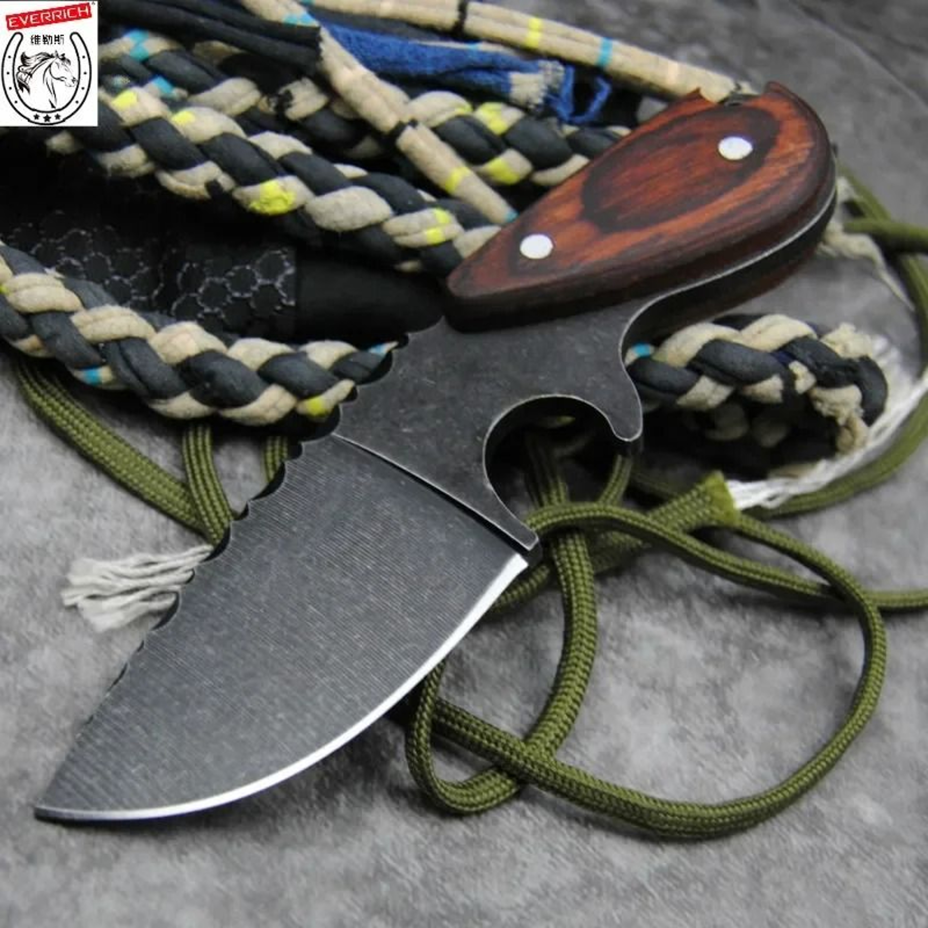 Japanese D2 Steel Straight Knife With Sandalwood Handle And Sheath 1
