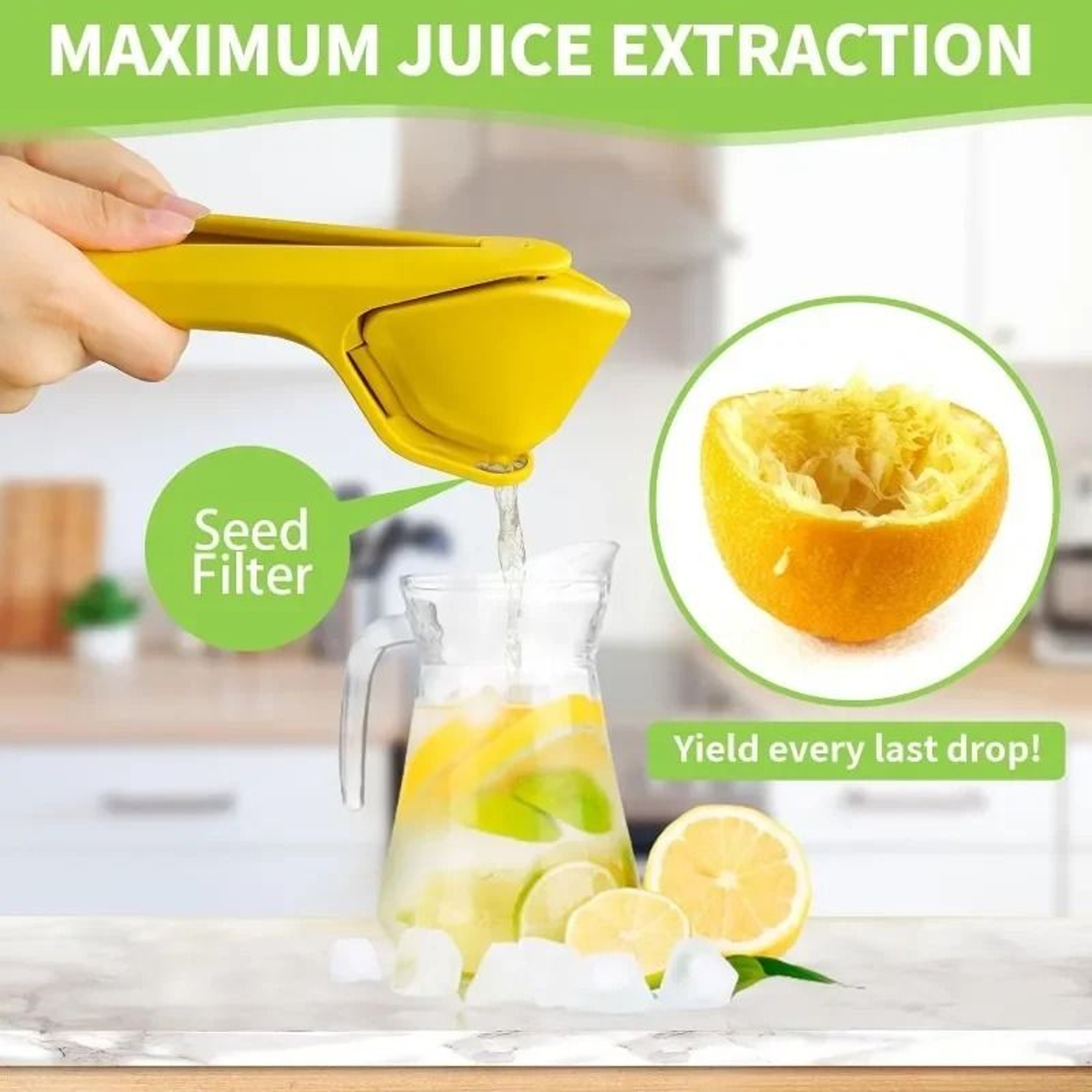Max Juice Extraction Lemon Lime Squeezer  EasytoUse Flat Citrus Press With Builtin Strainer 1