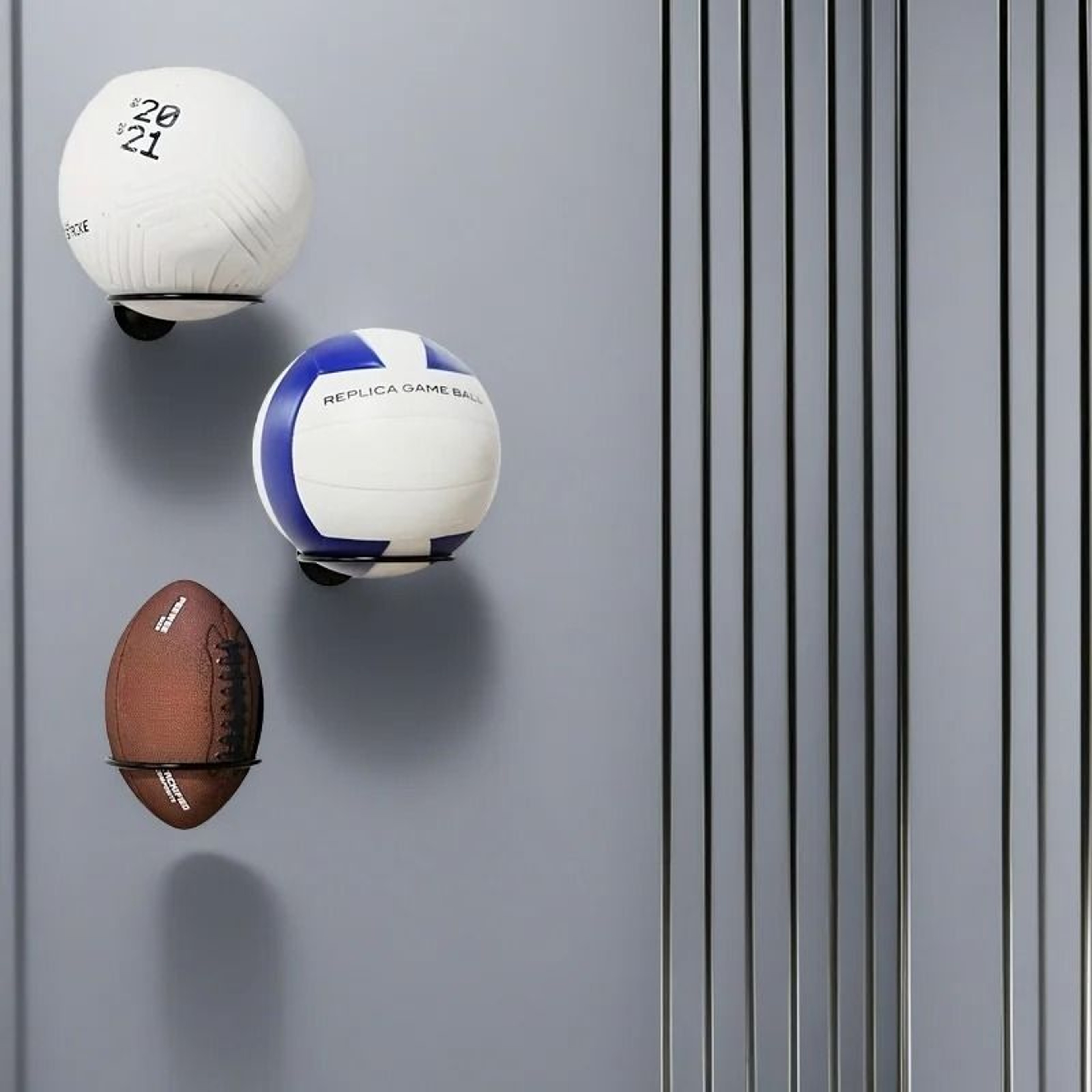 Wall Mounted Metal Ball Holder Rack For Sports Displays 2