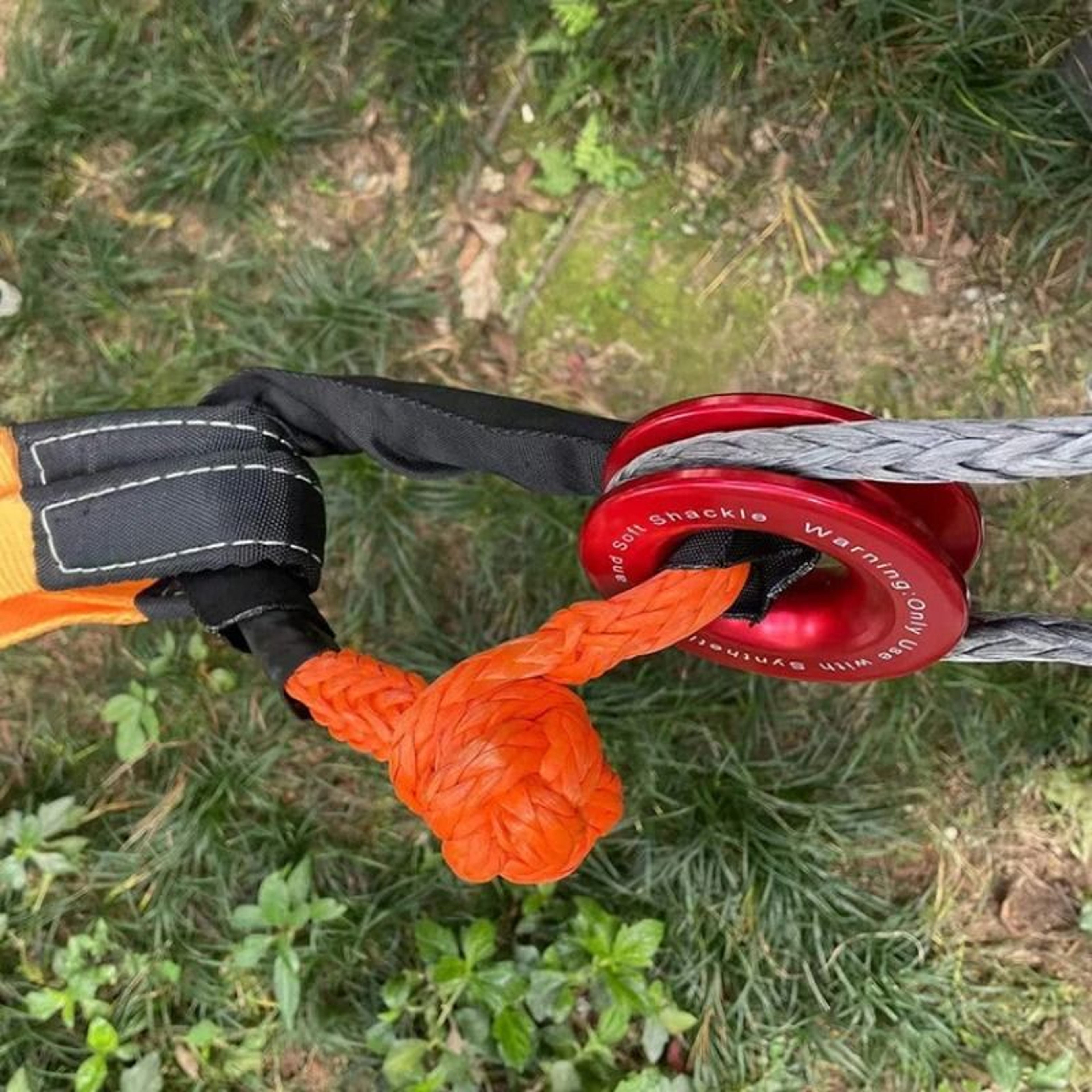 Synthetic Soft Tow Rope With Protective Sleeve  55000 LBS Recovery Shackle For Jeep Truck SUV 3