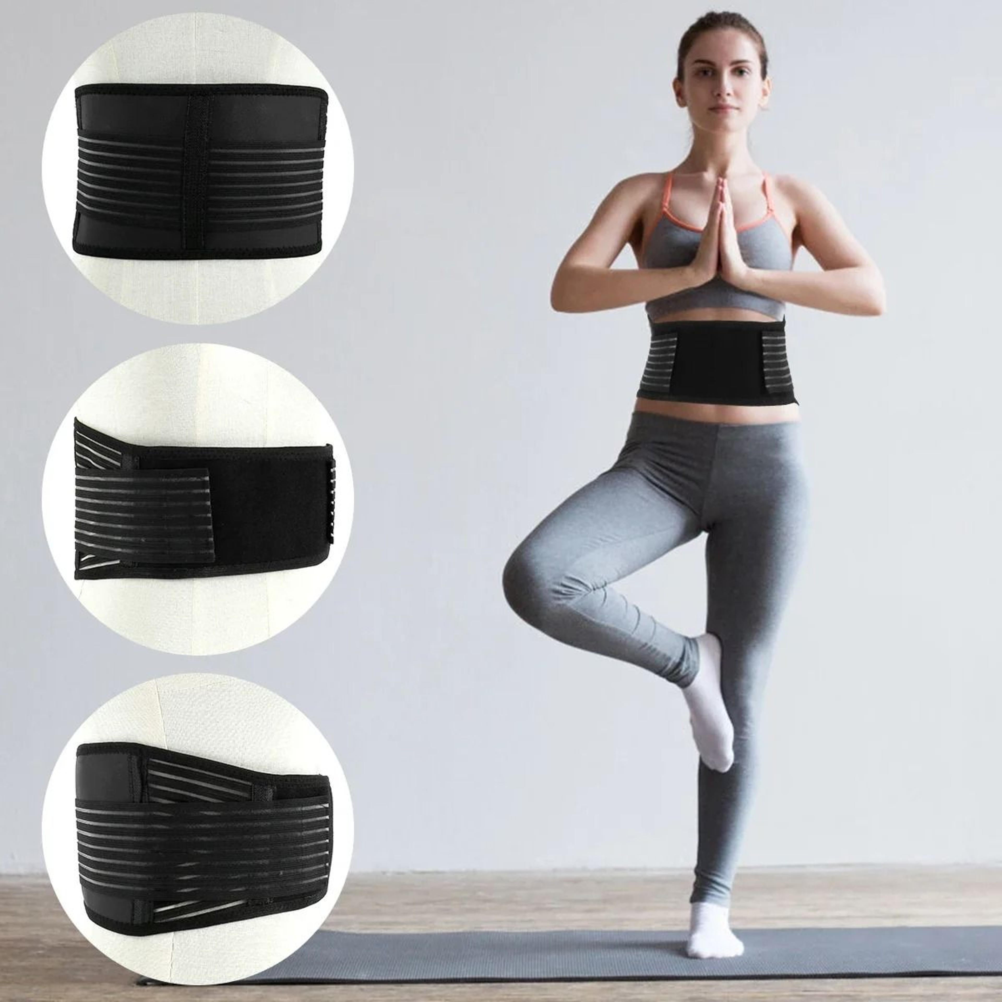 Adjustable Magnetic Back Support Belt  Breathable SelfWarming Lumbar Brace For Pain Relief And Post 3