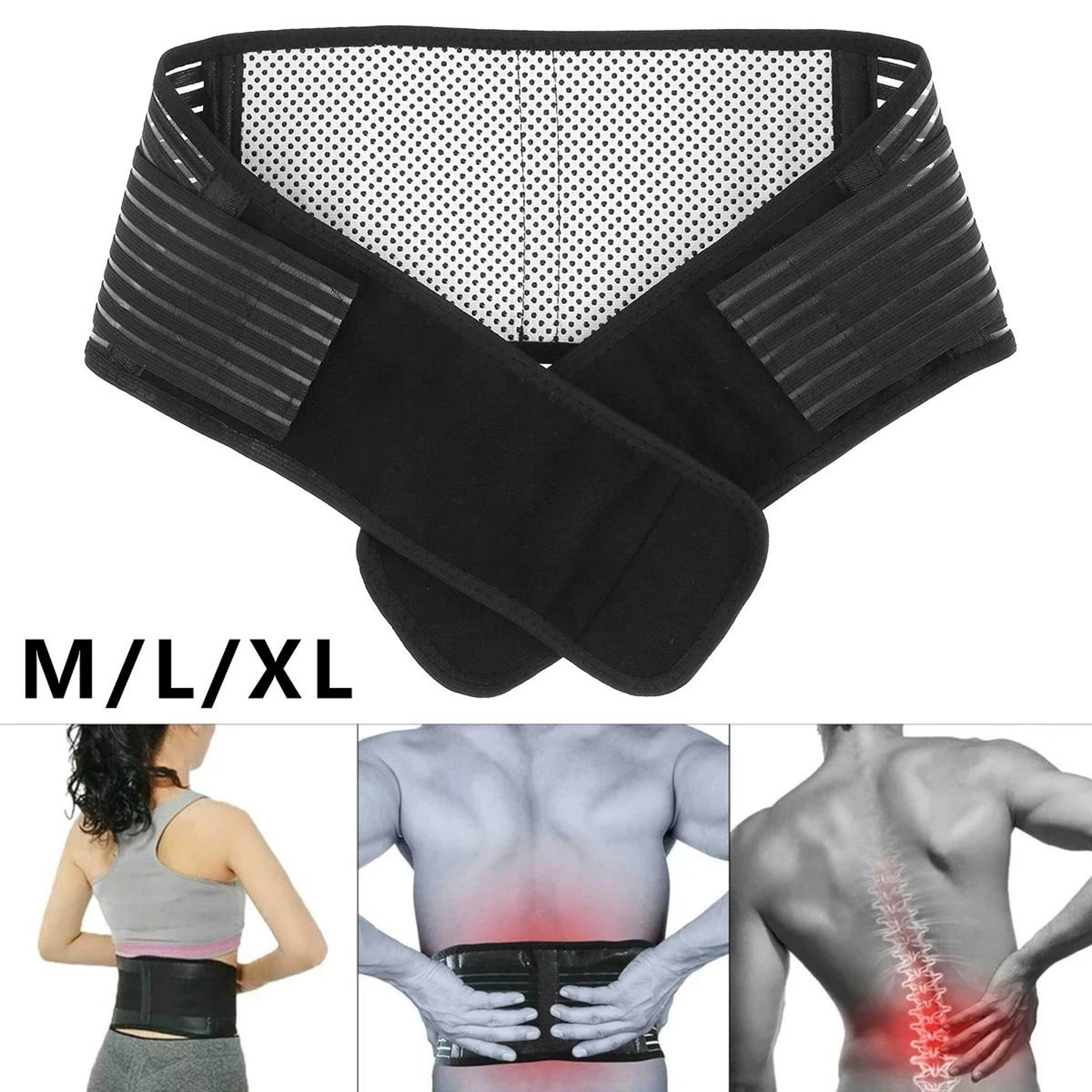 Adjustable Magnetic Back Support Belt  Breathable SelfWarming Lumbar Brace For Pain Relief And Post 6