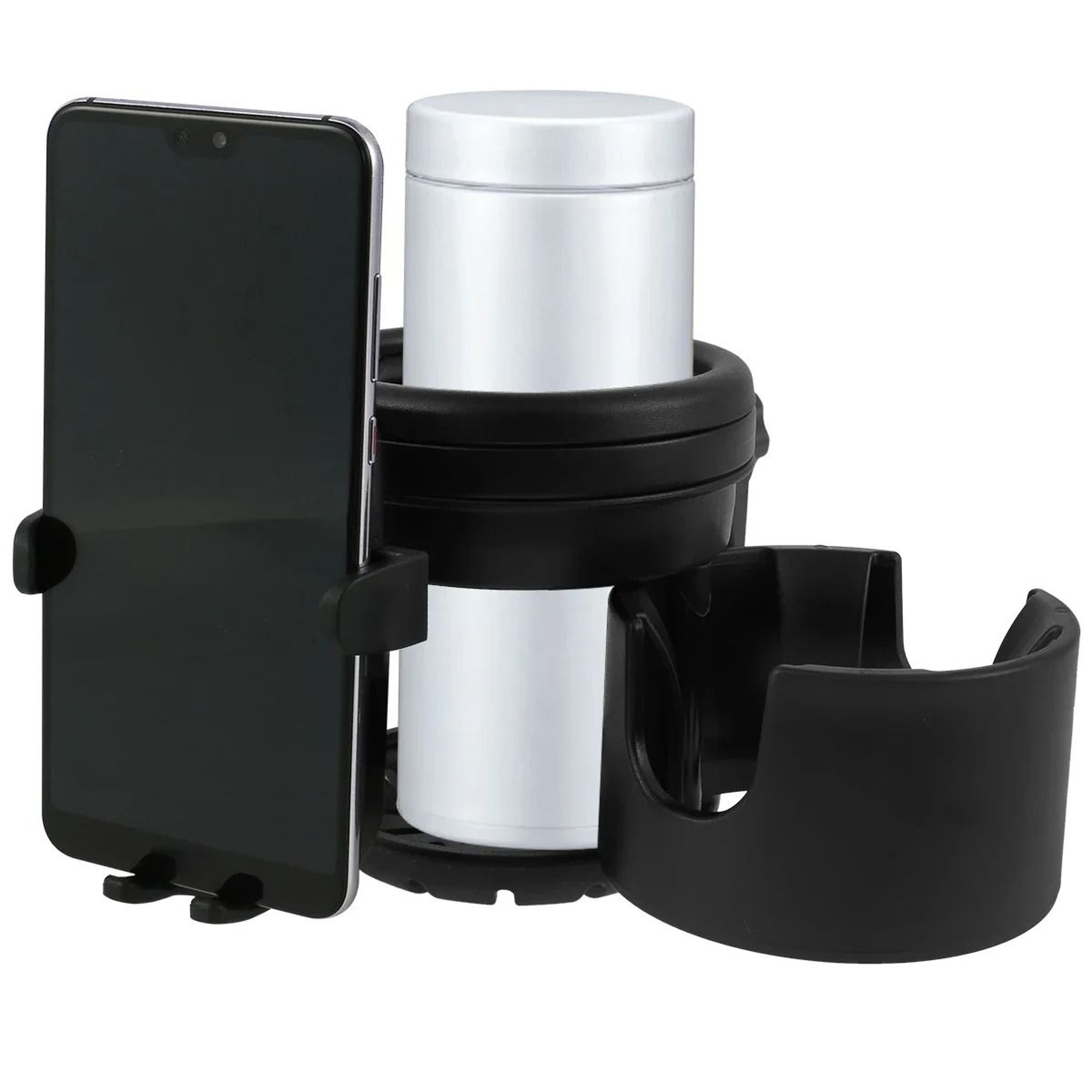 3in1 Universal Stroller Cup Holder With 360 Rotating Phone Mount  Double Bottle Organizer For Baby  7