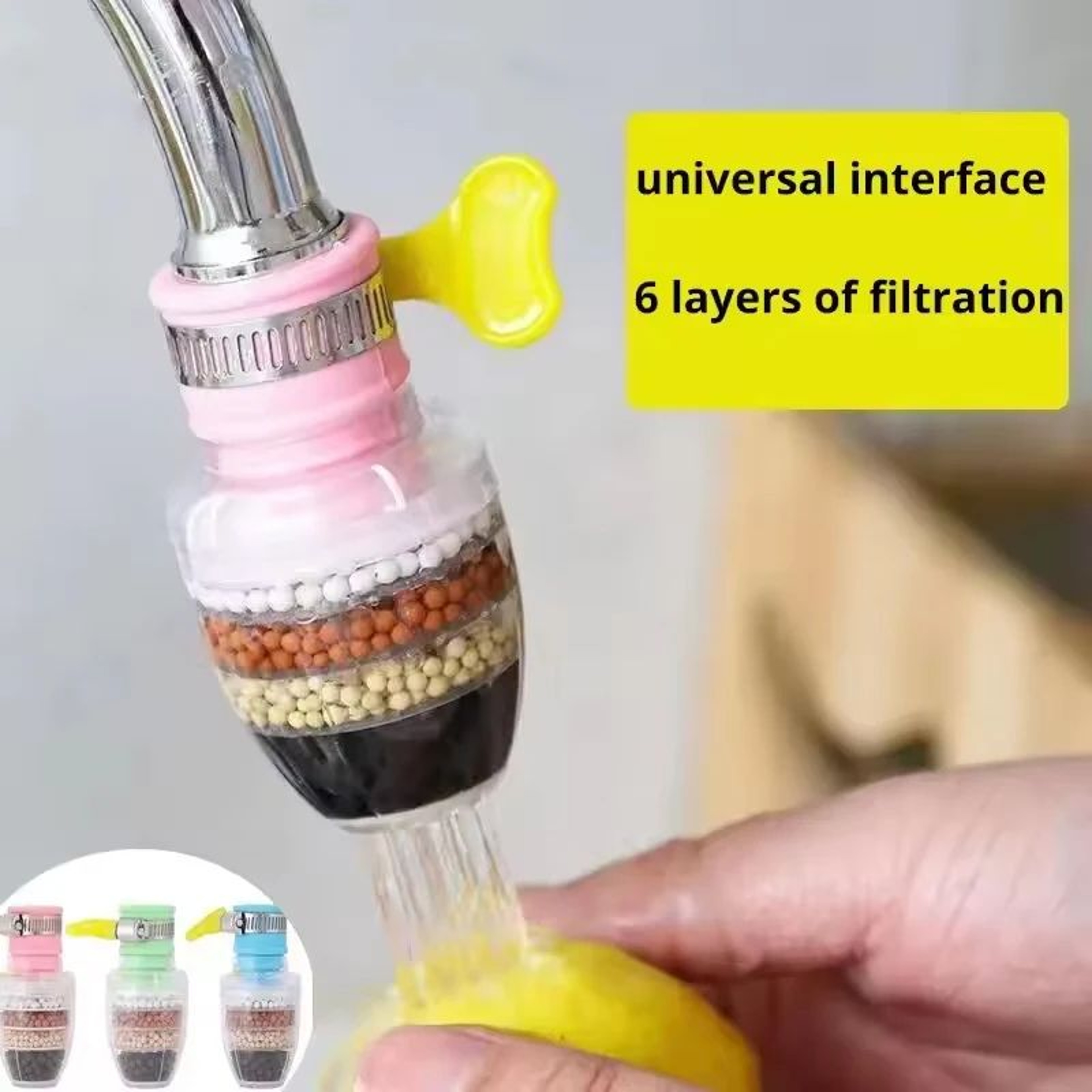 6 Layer Faucet Water Purifier Filter With 360 Degree Rotation 0
