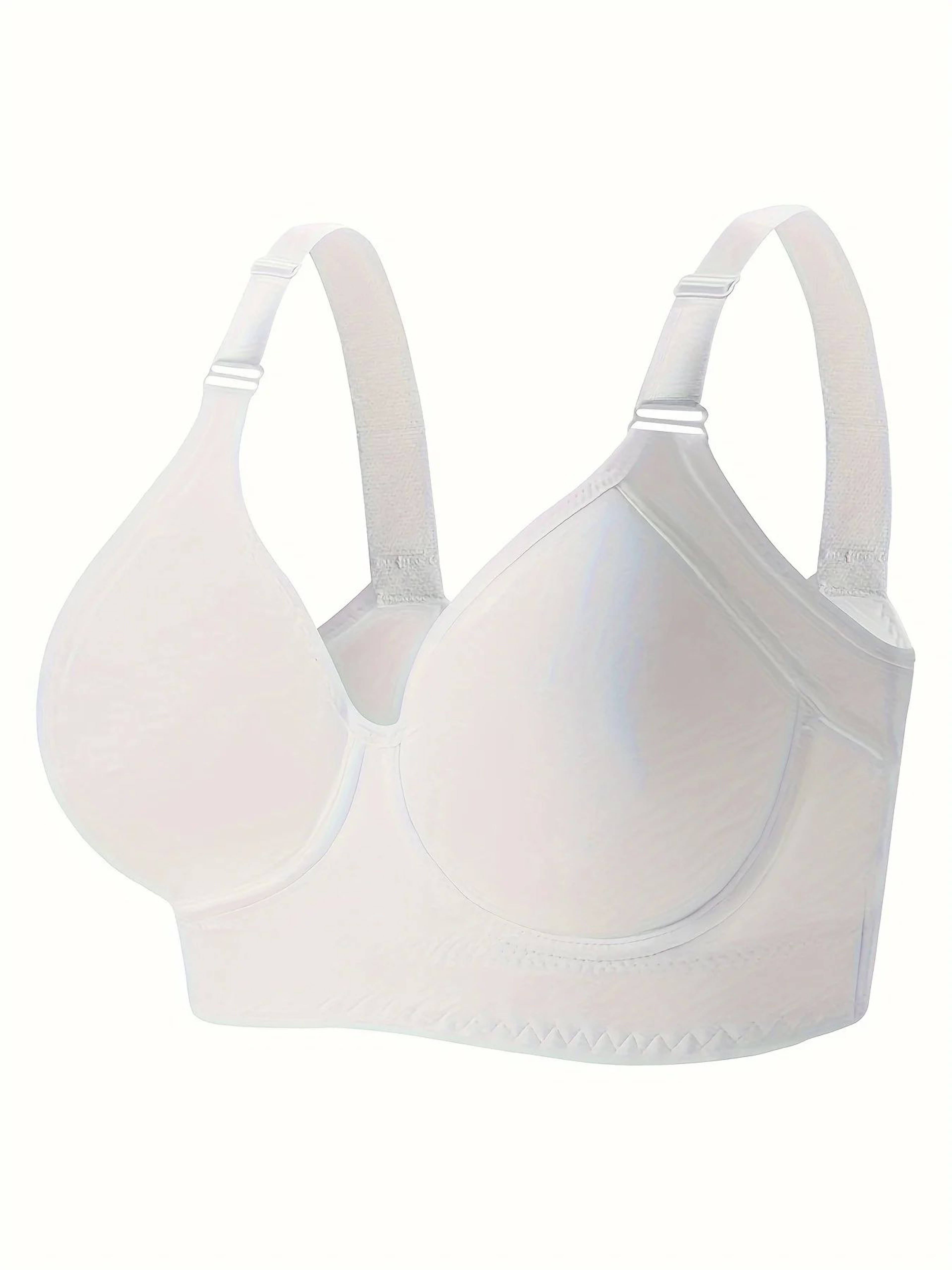 Seamless Full Coverage Underwire Bra Solid Color Knitted Nylon Supportive Lingerie 8