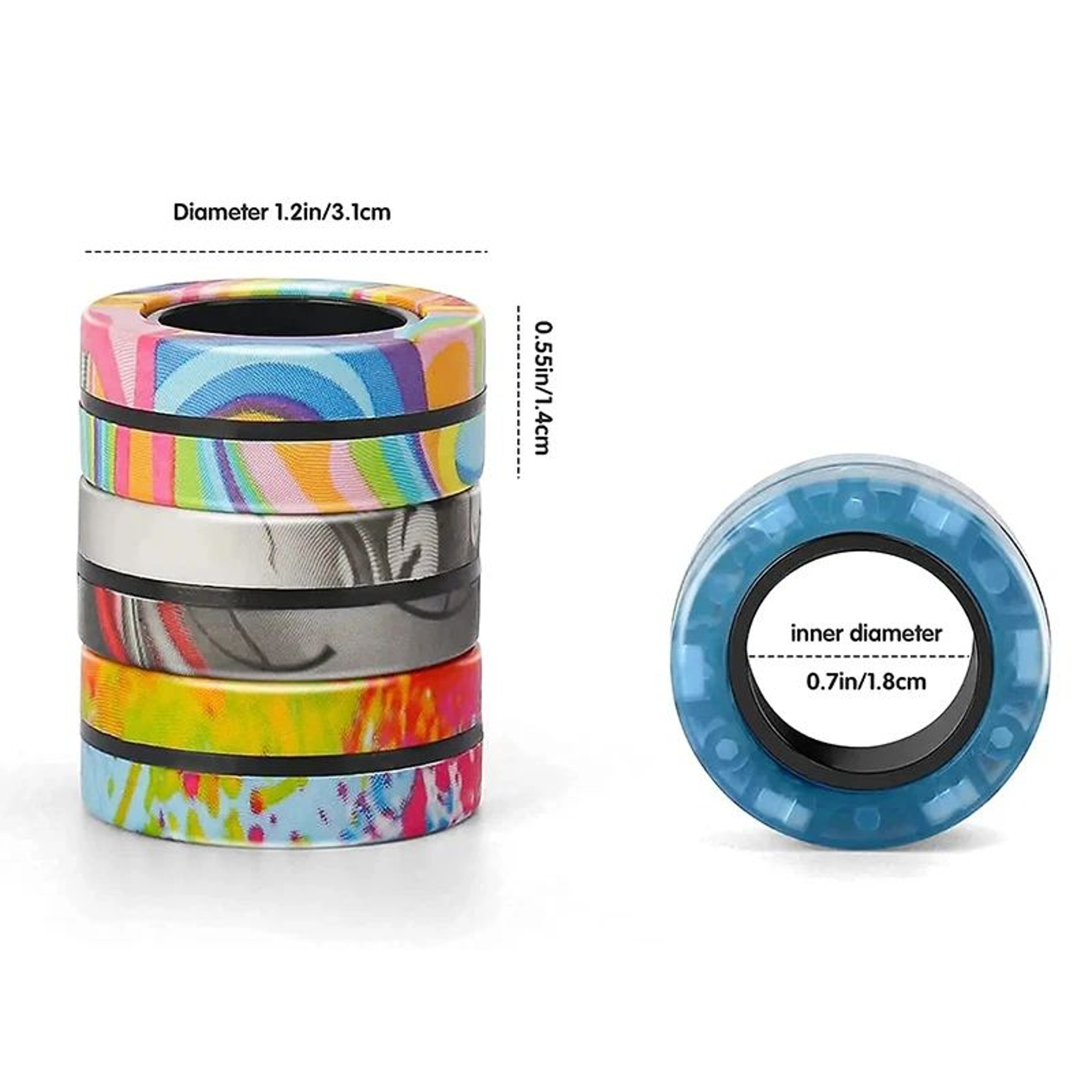 Magnetic Fidget Spinner Rings Set 3PCS Stress Relief Toy For Adults And Kids 1