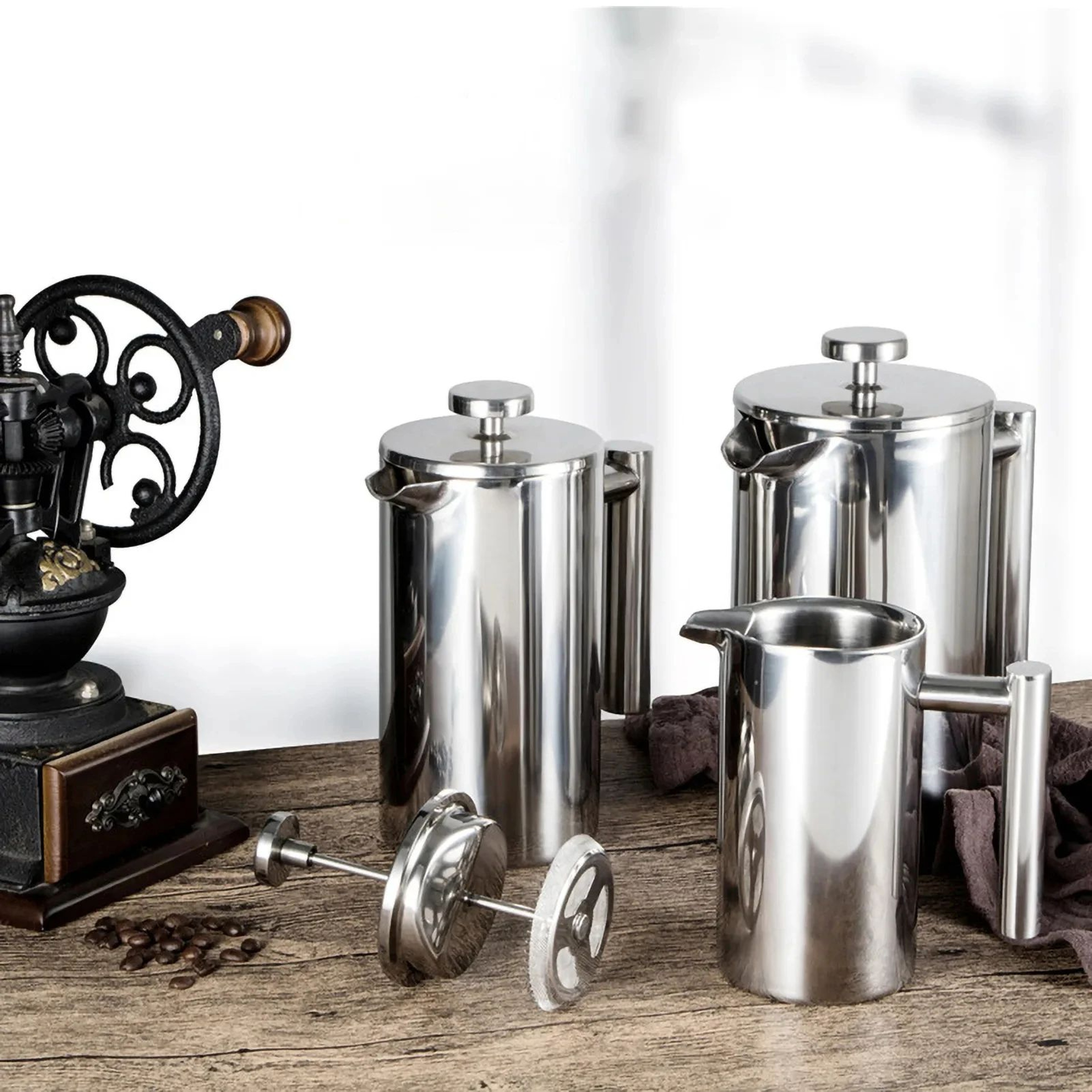 Stainless Steel French Press Coffee Maker Double Wall Insulated Pot 3