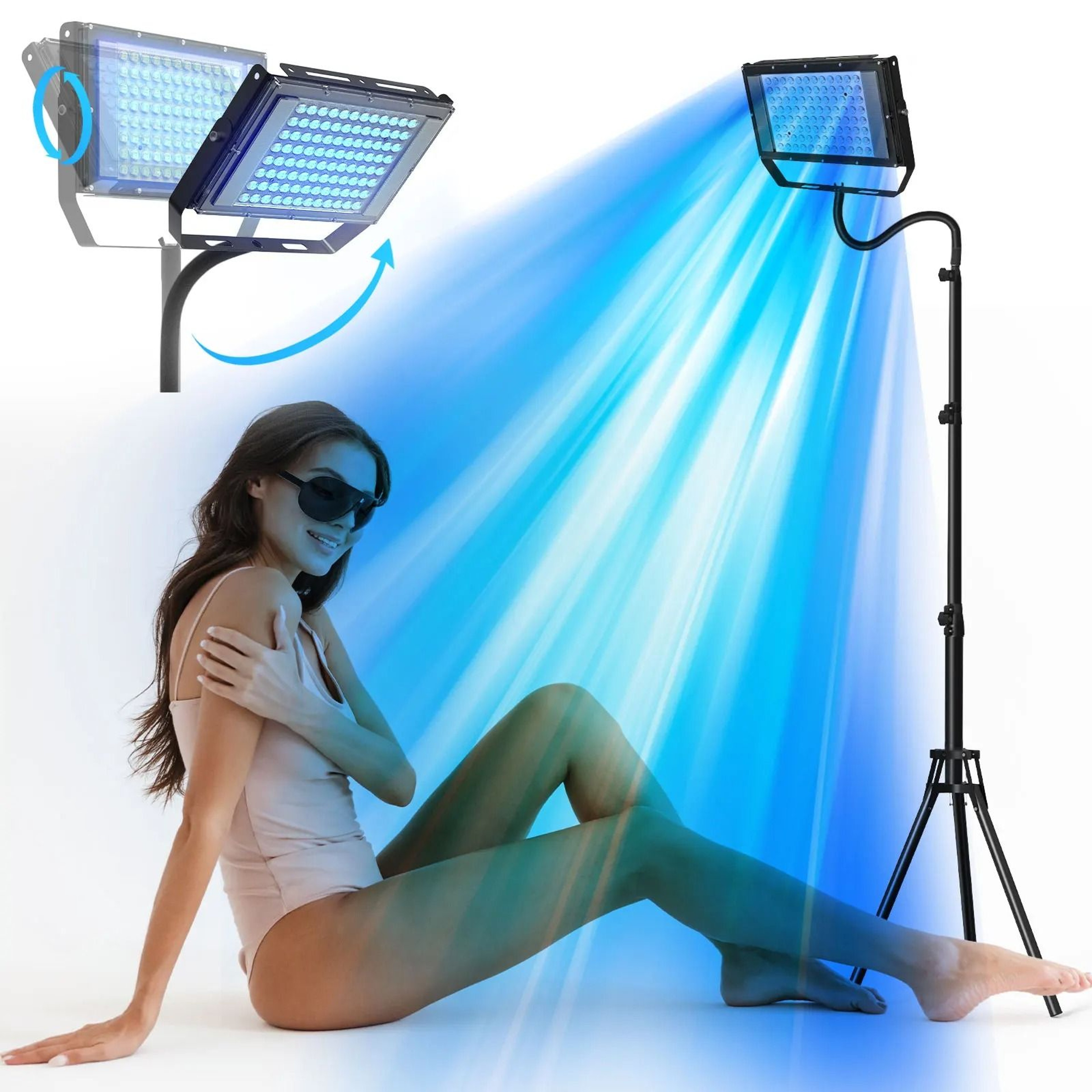 Ultraviolet Tanning Lamp With Adjustable Tripod  50W Blue Light Body Solarium Lamp For Skin Care An