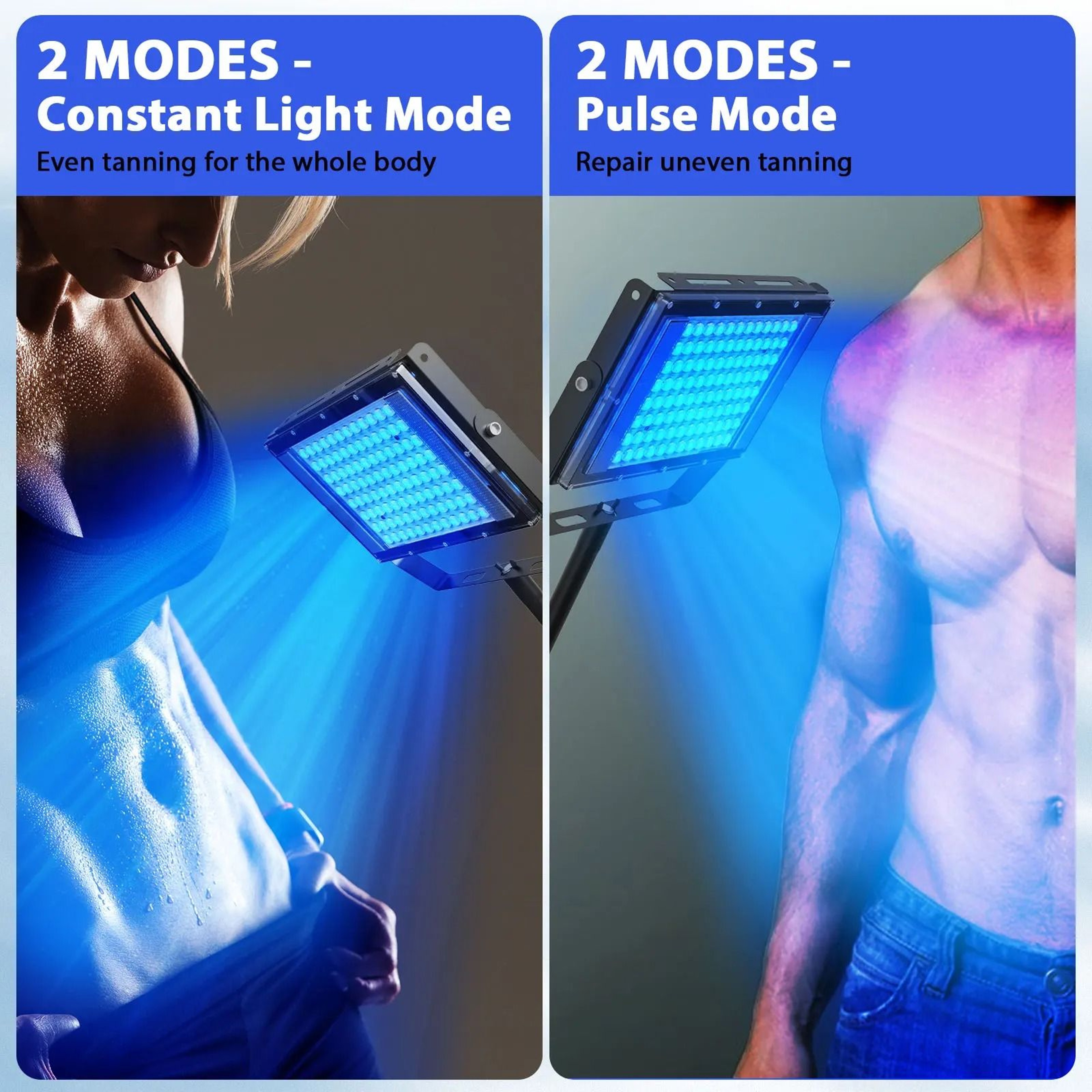 Ultraviolet Tanning Lamp With Adjustable Tripod  50W Blue Light Body Solarium Lamp For Skin Care An