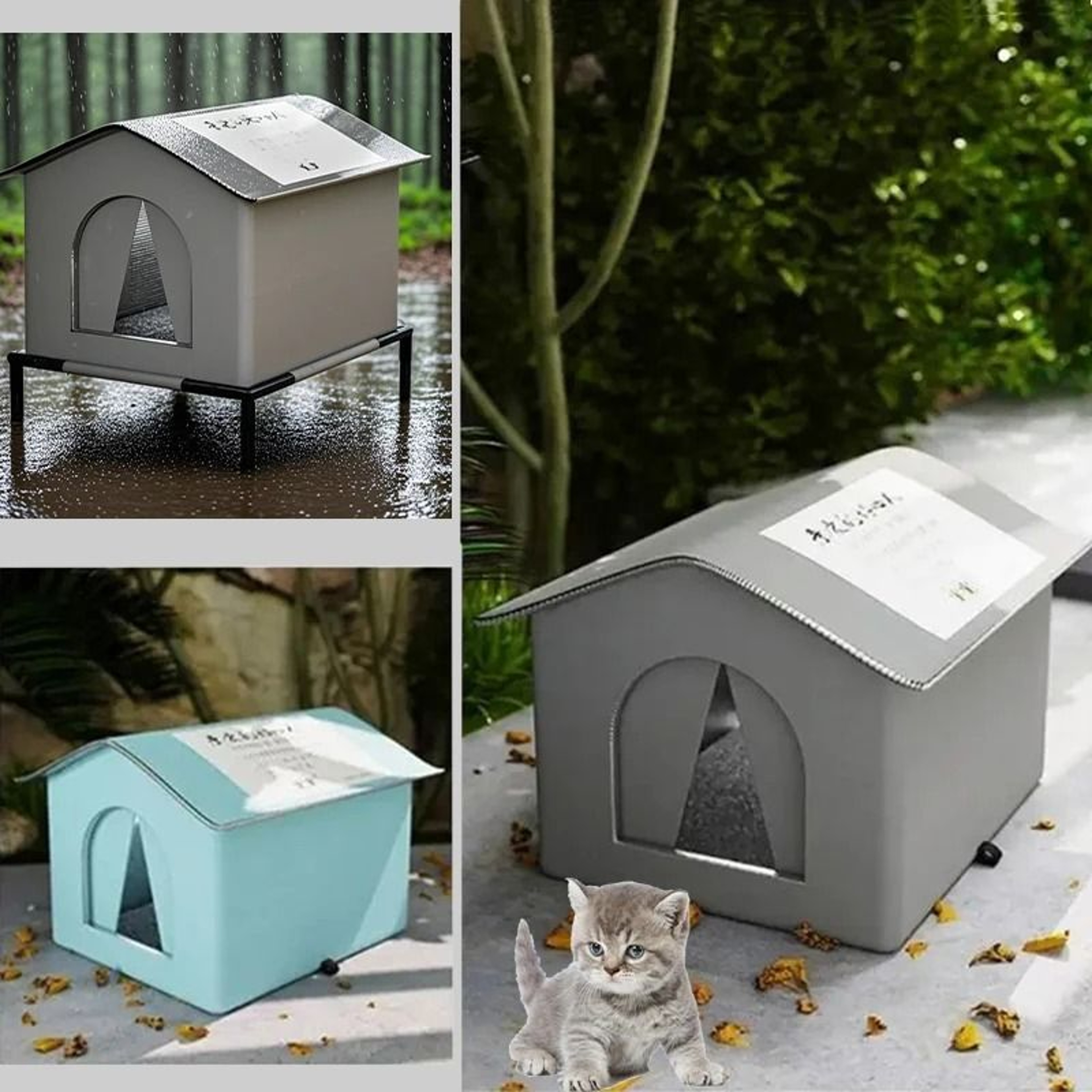 Four Seasons Outdoor Cat House  Waterproof Windproof Thermal Shelter For Cats And Small Dogs 0