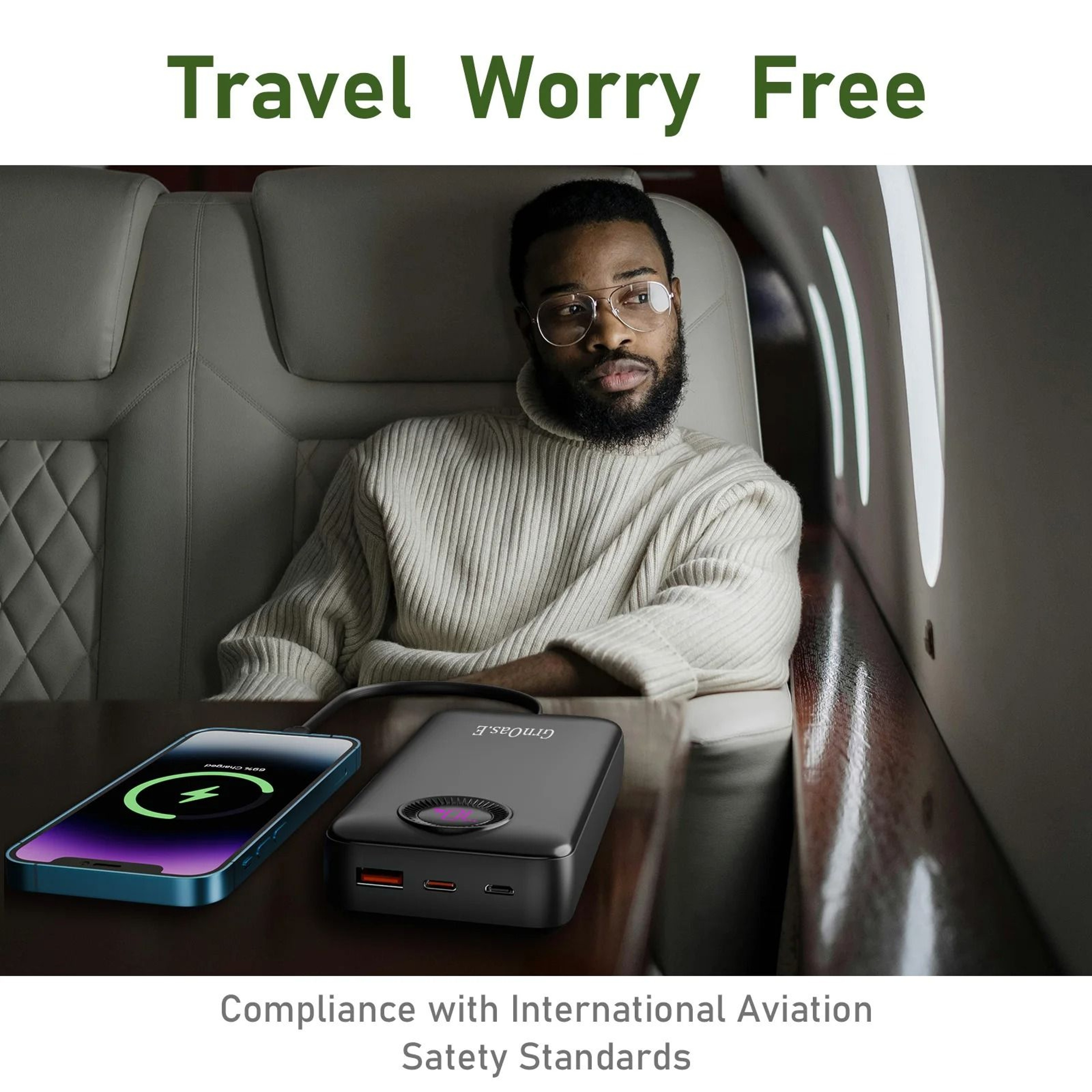 20000mAh Portable Power Bank  225W Fast Charging External Battery With Dual Input And Five Outputs