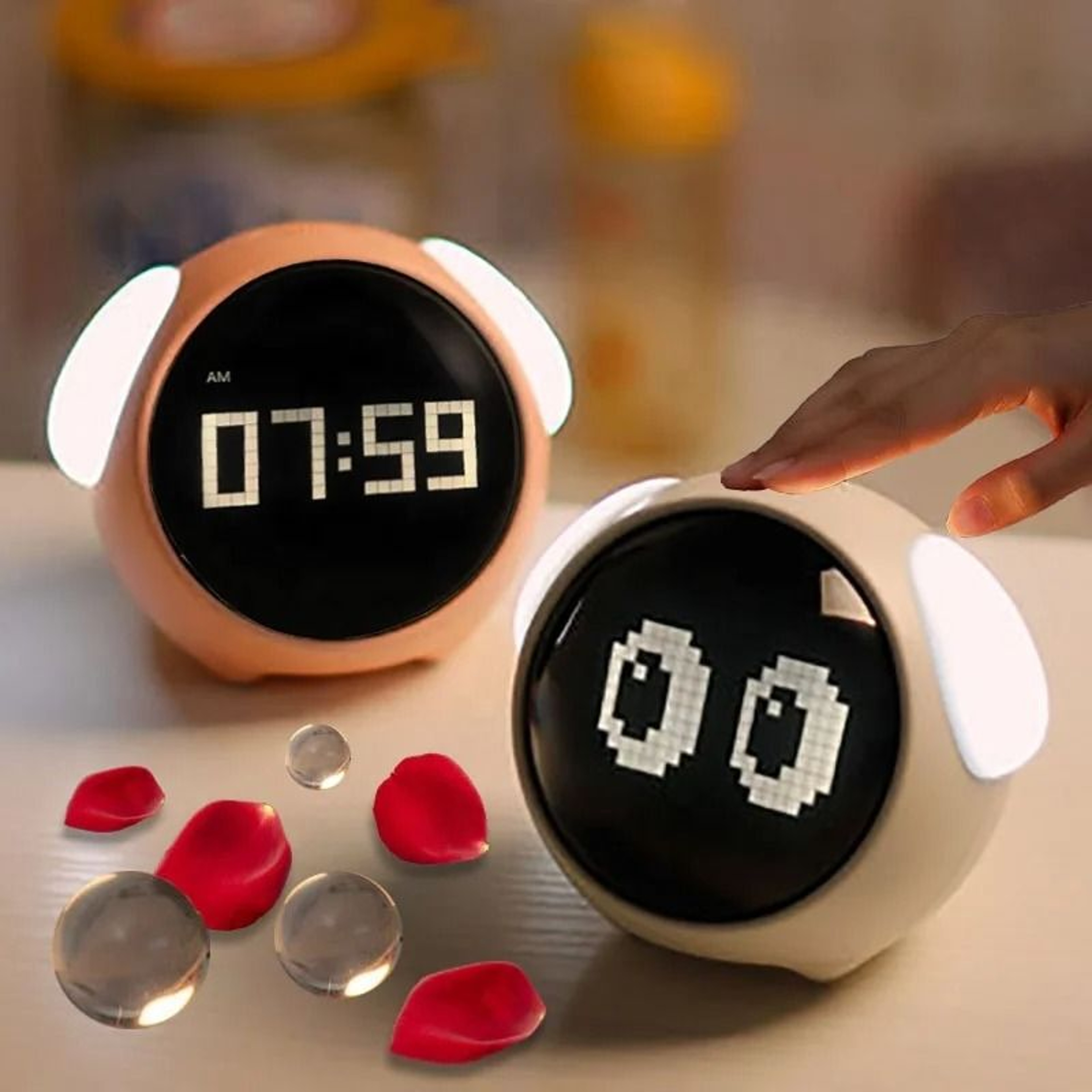 Childrens Digital Alarm Clock  Cute Cartoon LED Table Clock With Light Temperature Display And Snoo 1