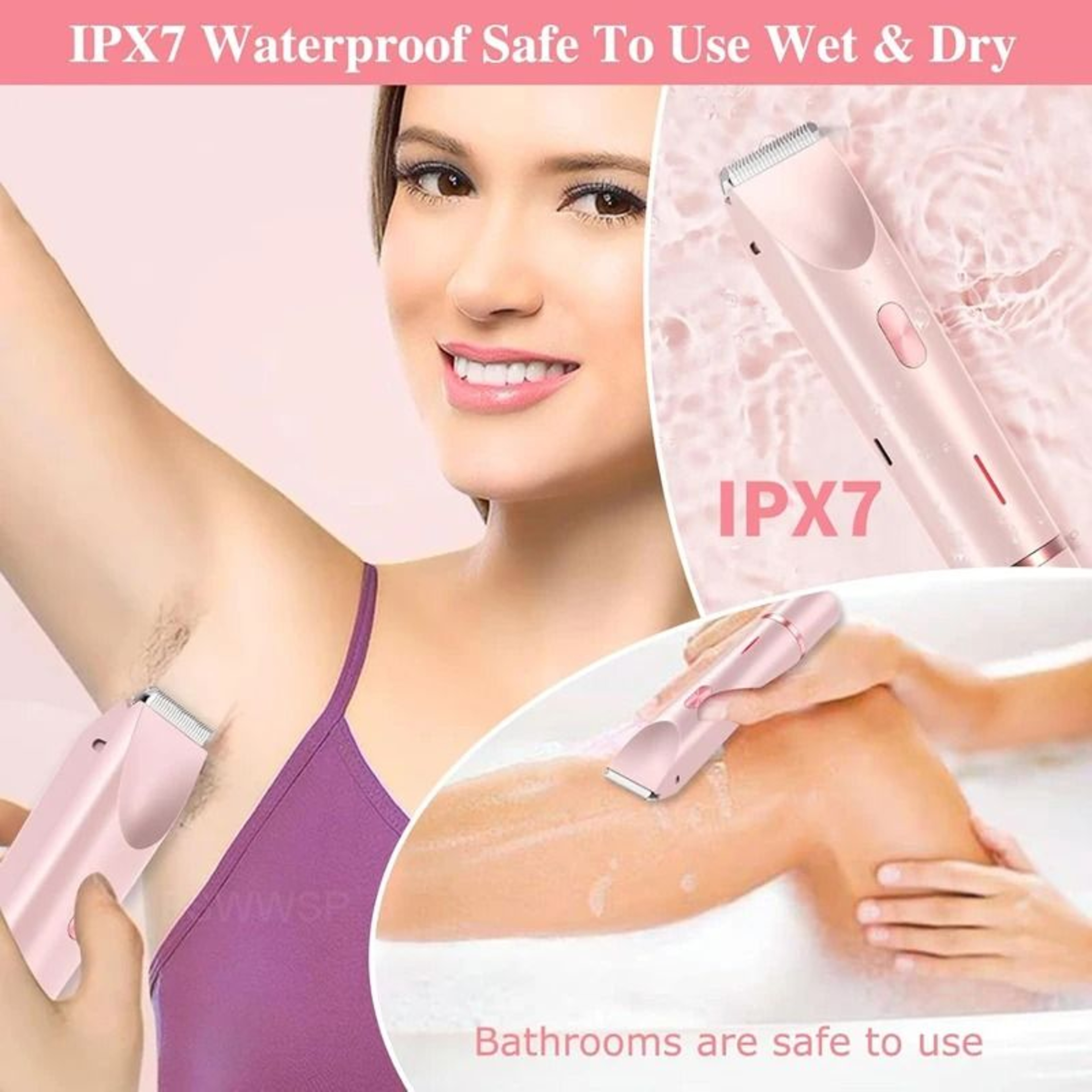Rechargeable Womens Electric Razor  2in1 Painless Facial Leg And Bikini Trimmer With Dual Heads For 2