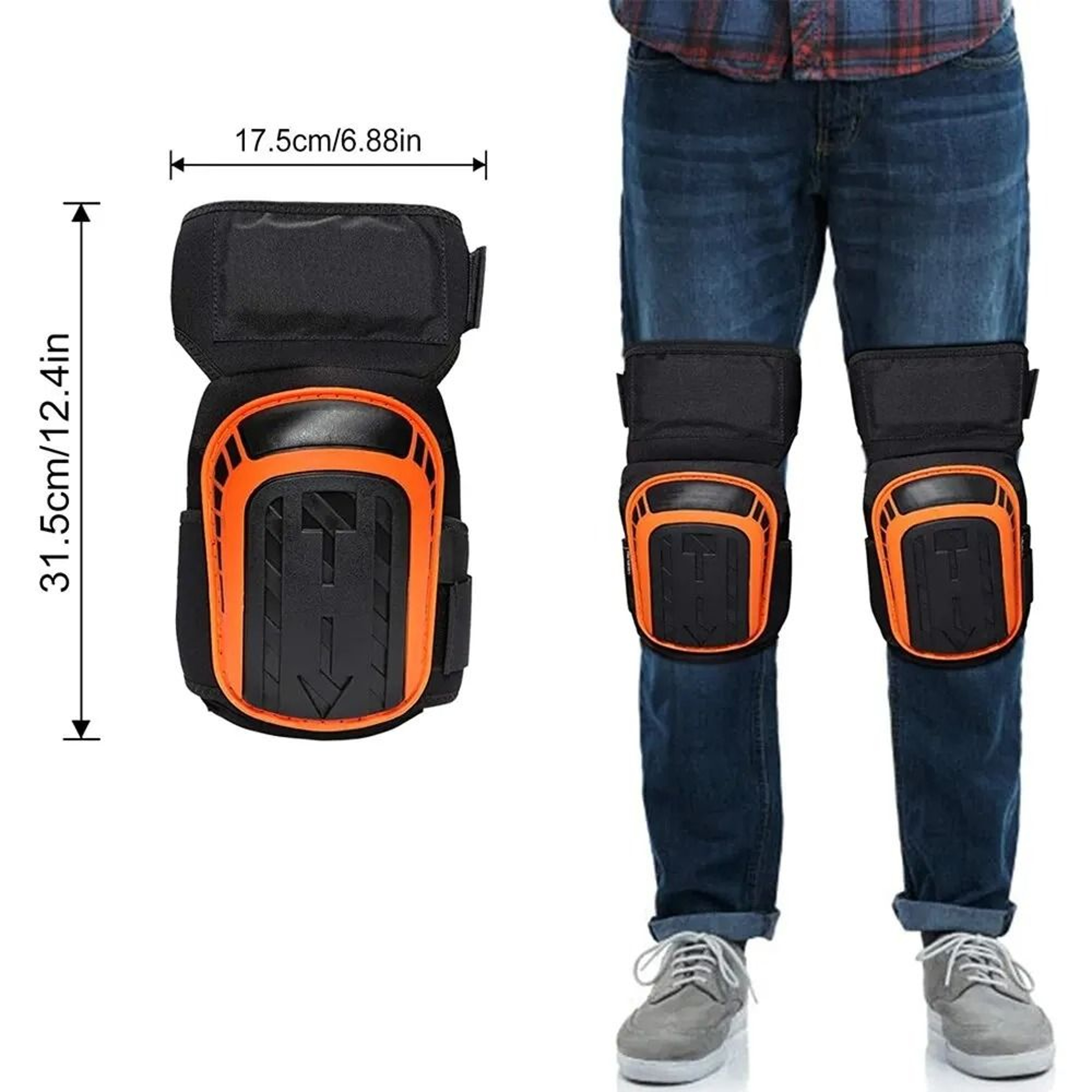 Professional Heavy Duty Knee Pads With Double Gel Cushion And EVA Foam Padding  Adjustable NonSlip  5