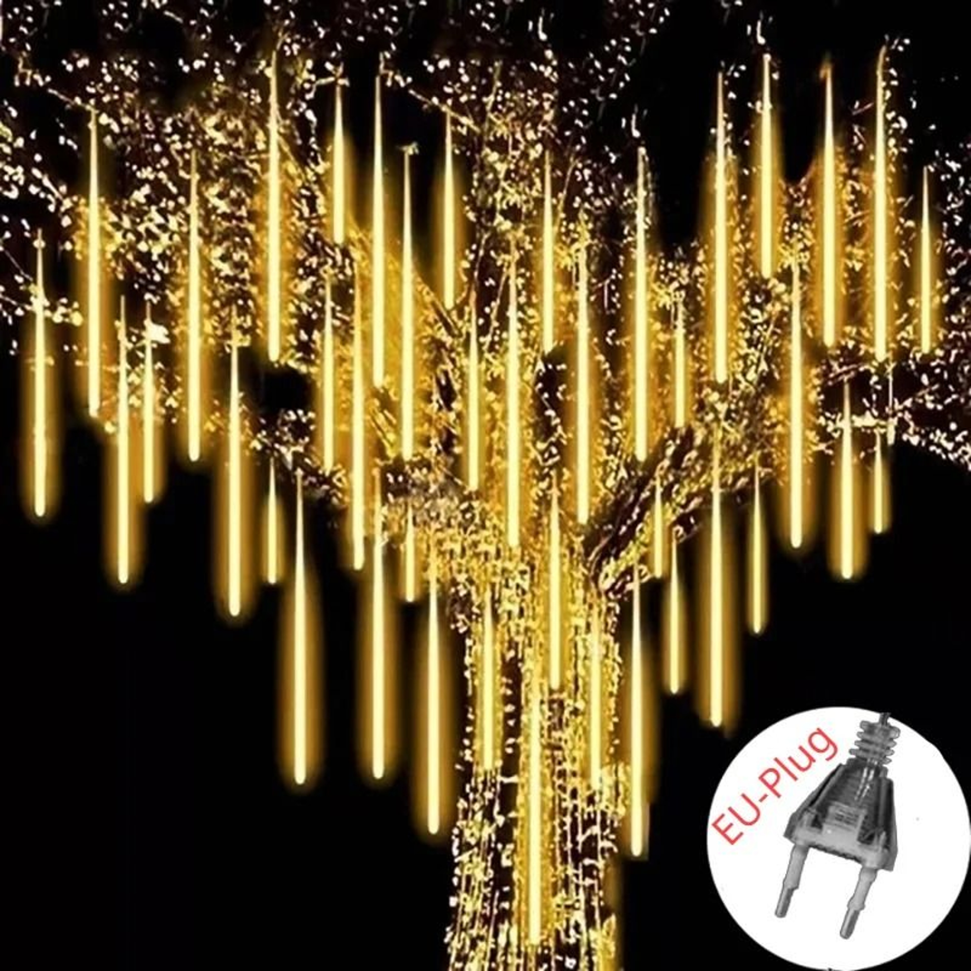 Solar Meteor Shower String Lights Waterproof Garden Decor For Christmas Weddings And Parties 11