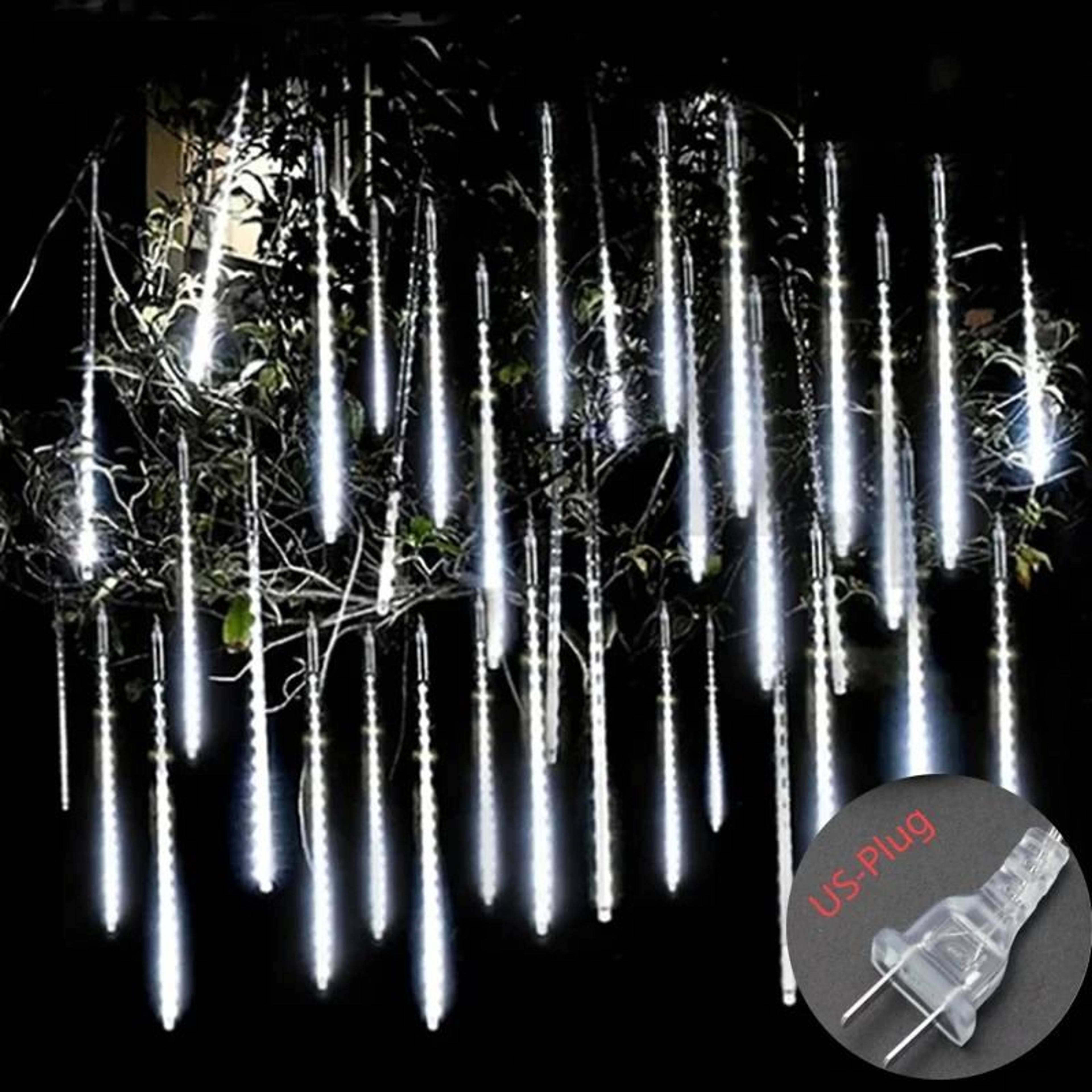 Solar Meteor Shower String Lights Waterproof Garden Decor For Christmas Weddings And Parties 15