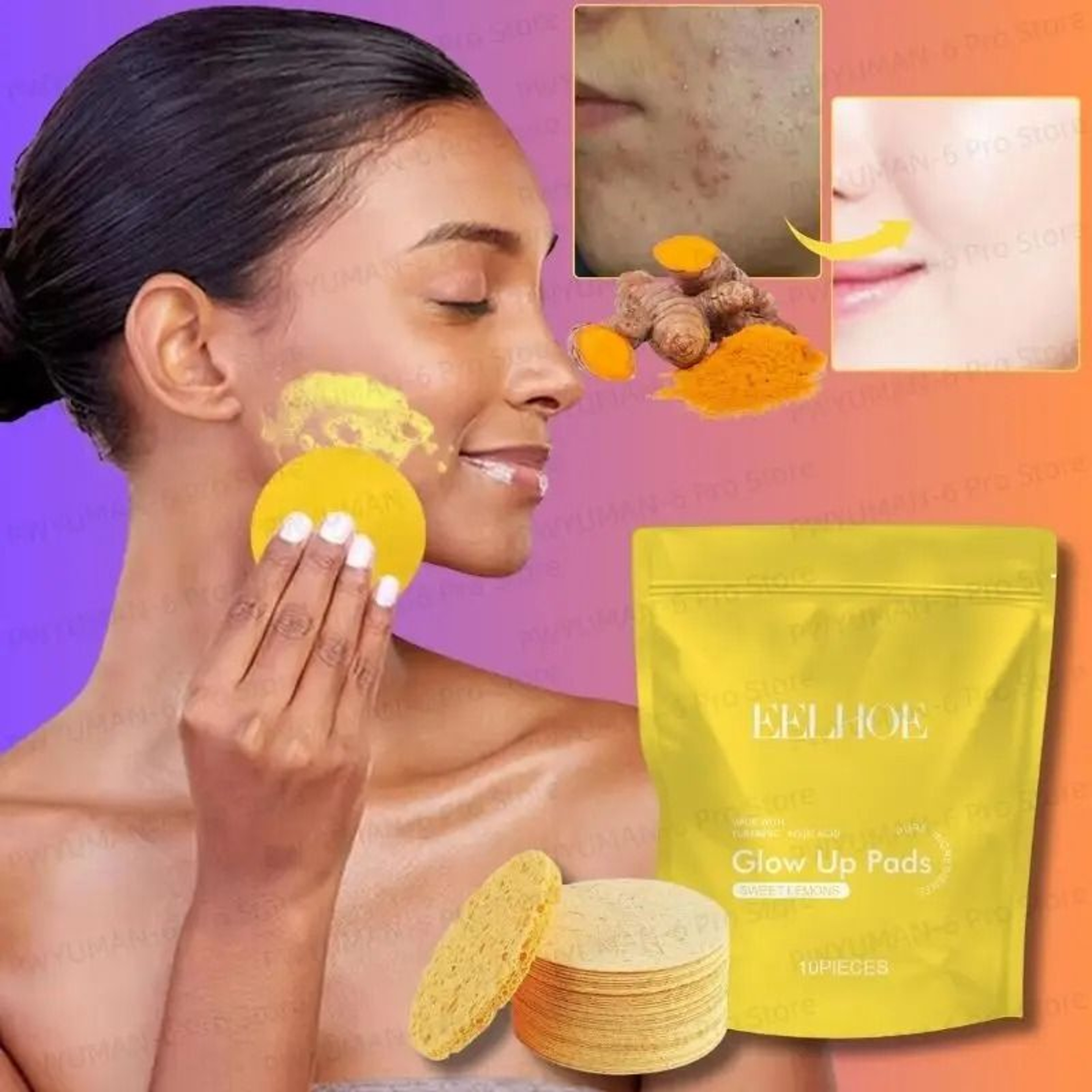 Turmeric Kojic Acid Exfoliating Cleansing Pads For Daily Deep Cleaning And Brightening 1