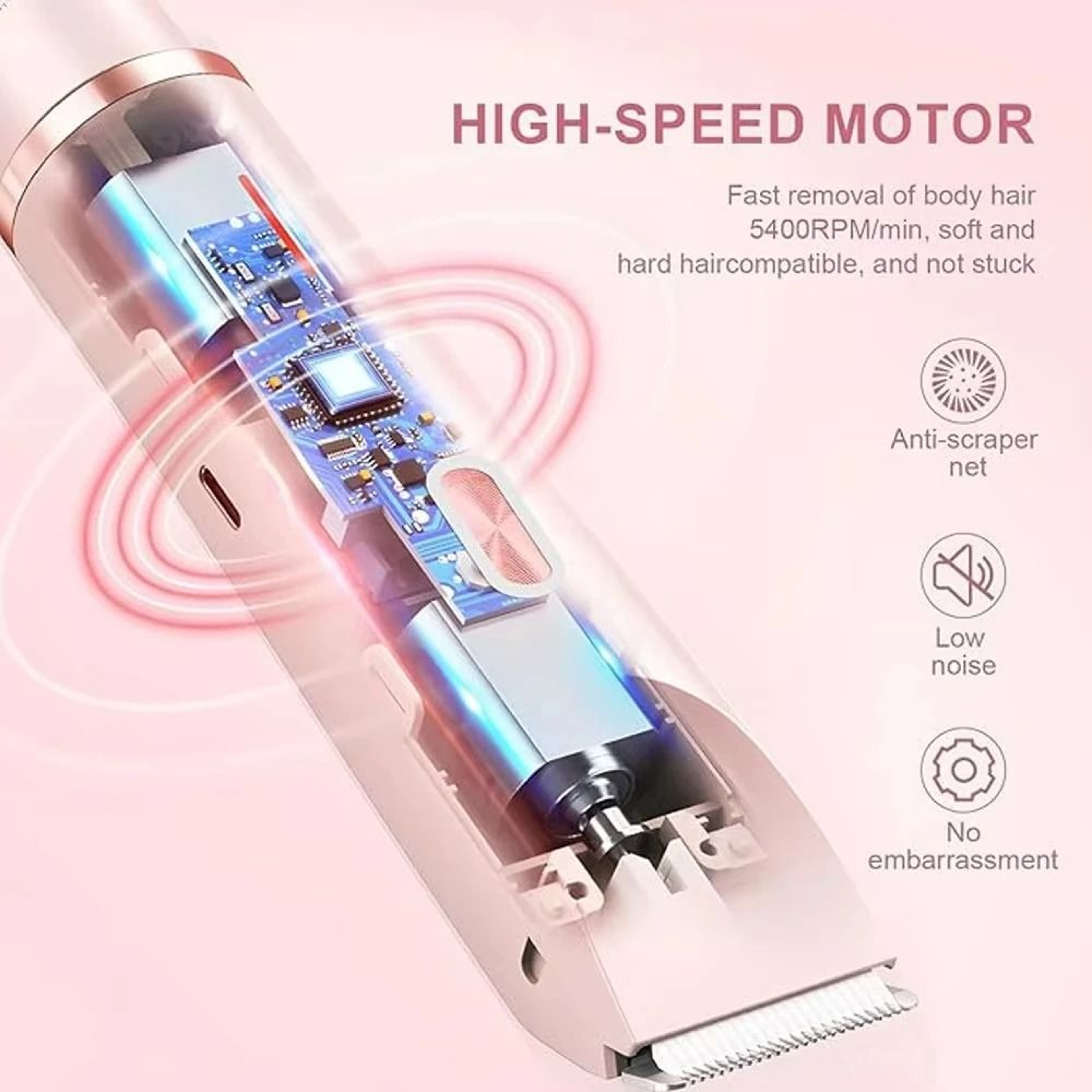Electric Hair Remover And Body Shaver For Women  Facial Underarm Leg And Bikini Trimmer 4